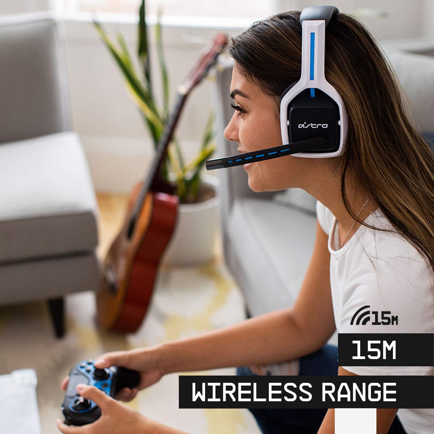 imageASTRO Gaming A20 Wireless Headset Gen 2 for PlayStation 54 PC ampamp Mac  WhiteBlue Wireless Gaming Headset with Microphone