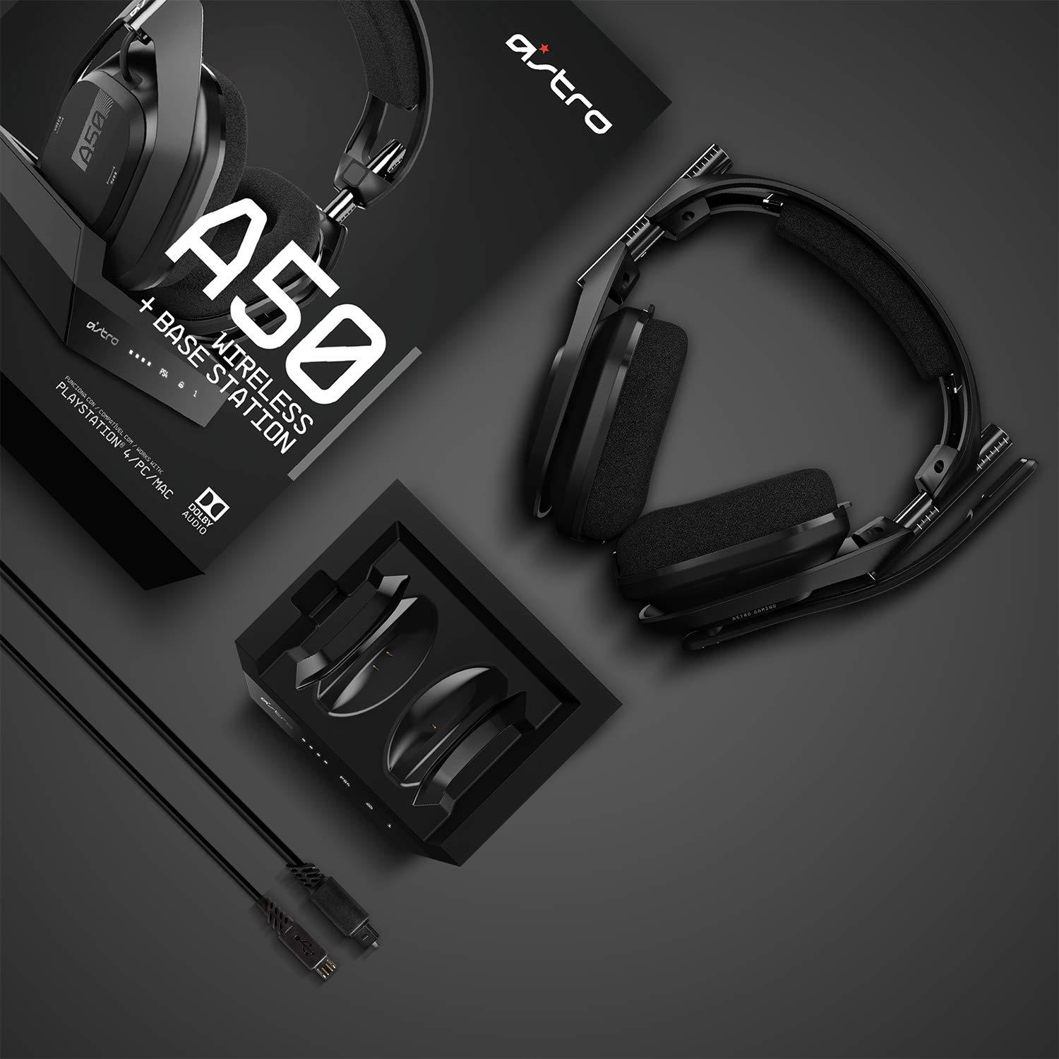 imageASTRO Gaming A50 Wireless Headset  Base Station Gen 4  Compatible With PS5 PS4 PC Mac  BlackSilverPlayStation 5  PlayStation 4  PC