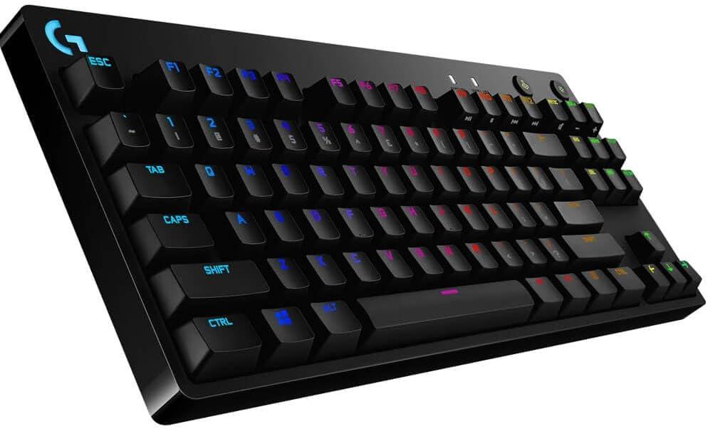 imageLogitech G PRO Mechanical Gaming Keyboard Ultra Portable Tenkeyless Design Detachable Micro USB Cable 168 Million Color LIGHTSYNC RGB Backlit Keys