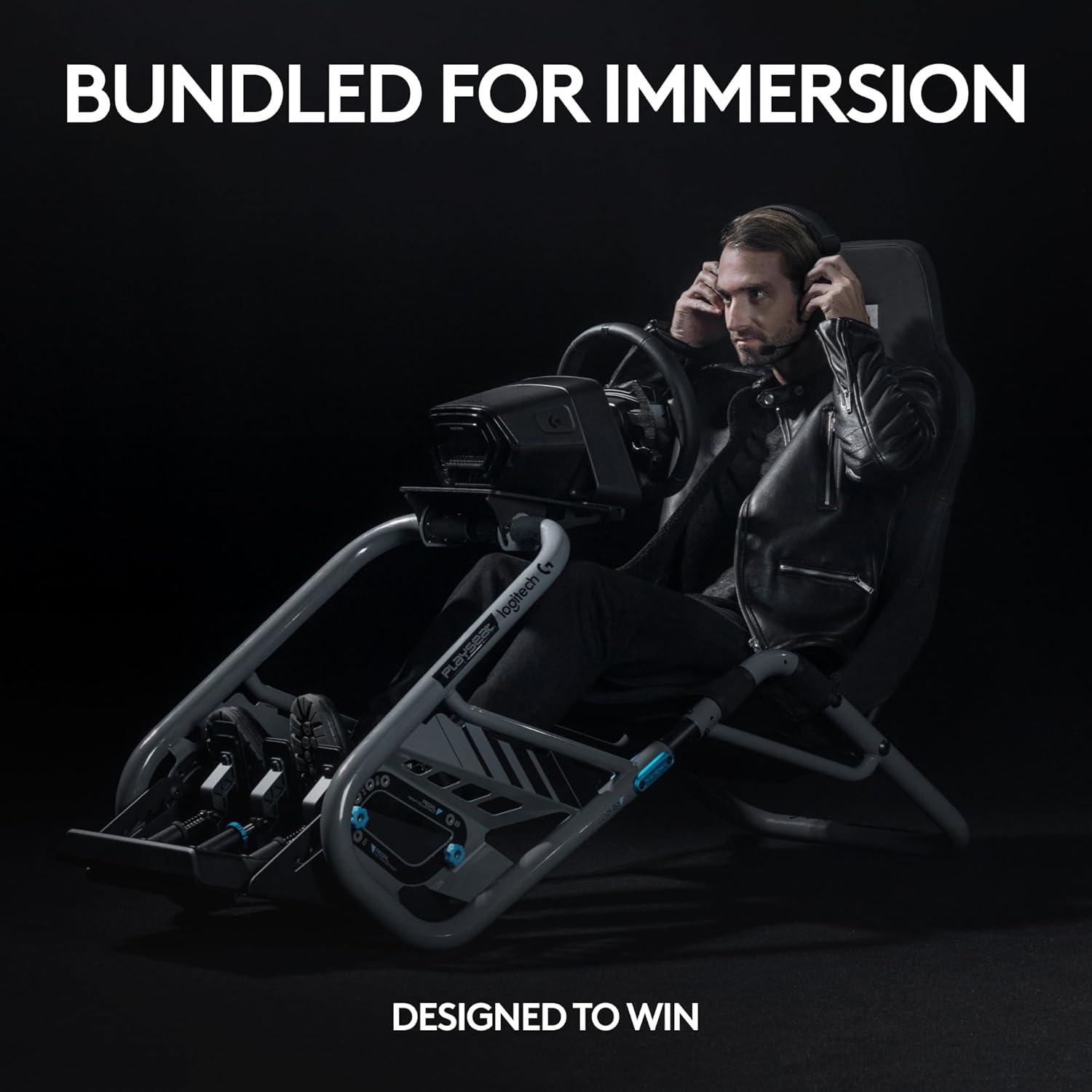 imageLogitech G PRO Racing Wheel Direct Drive PRO Racing Pedals Load Cell Brake PRO X 2 LIGHTSPEED Wireless Headset  For PC BlackWheel  Pedal  Headset