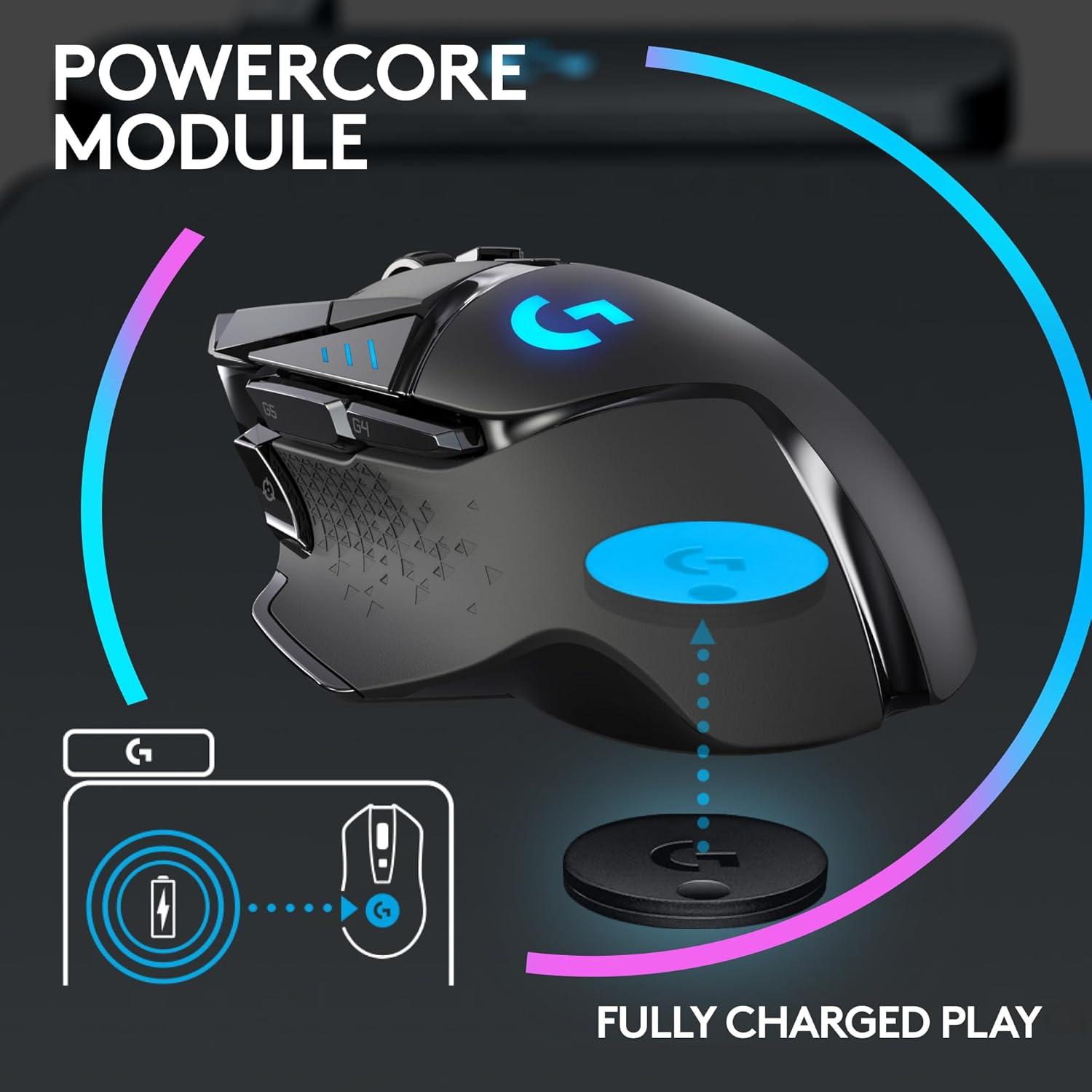 imageLogitech G502 Lightspeed Wireless RGB Gaming Mouse and POWERPLAY Charging System  Optical Mouse 25K DPI  Charging Pad for PCLaptopsBlack