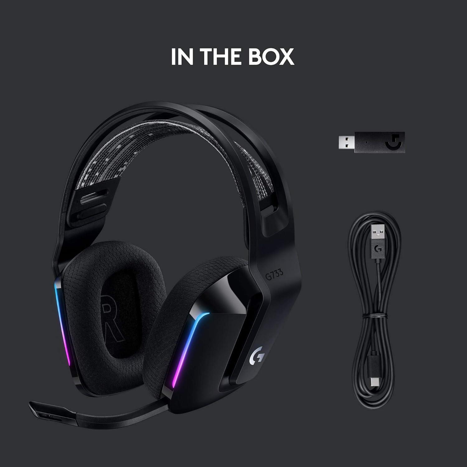 imageLogitech G733 Lightspeed Wireless Gaming Headset Yeti GX Dynamic RGB Gaming Microphone with LIGHTSYNC USB  BlackBlack