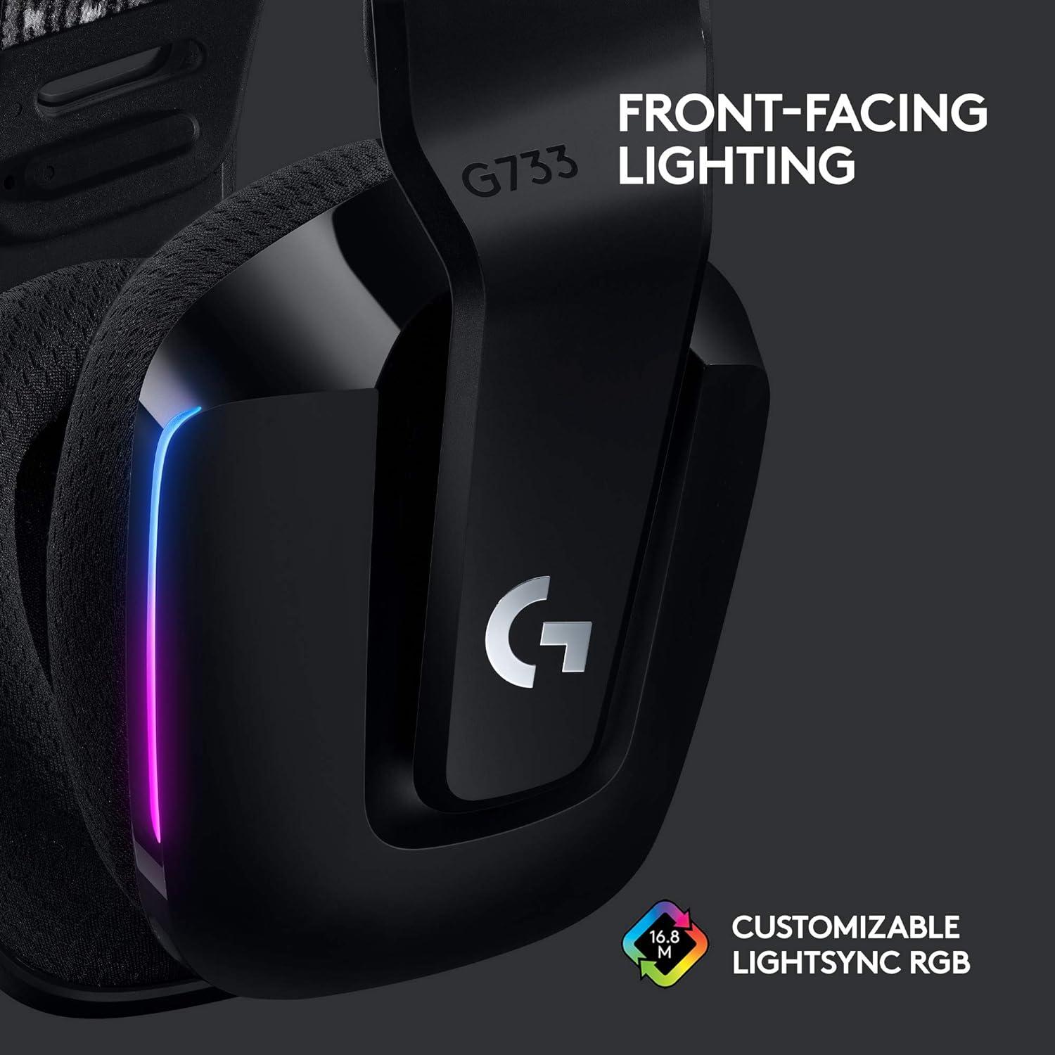 imageLogitech G733 Lightspeed Wireless Gaming Headset Yeti GX Dynamic RGB Gaming Microphone with LIGHTSYNC USB  BlackBlack