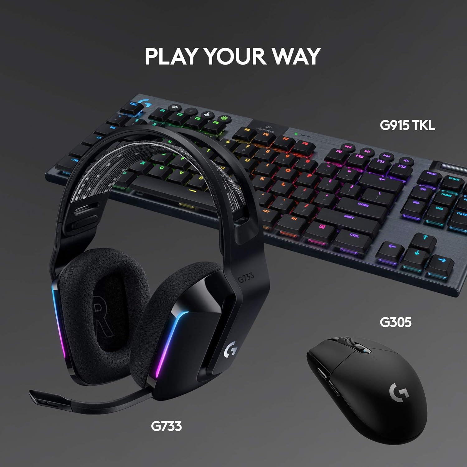 imageLogitech G733 Lightspeed Wireless Gaming Headset Yeti GX Dynamic RGB Gaming Microphone with LIGHTSYNC USB  BlackBlack