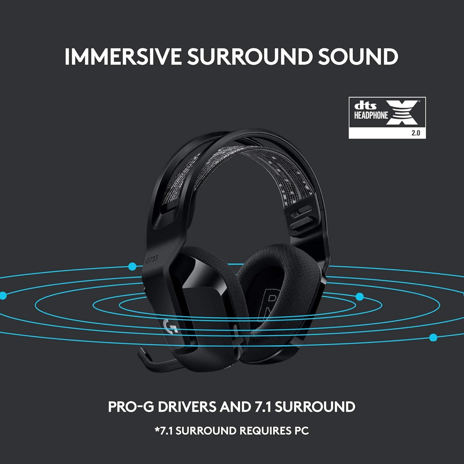 imageLogitech G733 Lightspeed Wireless Gaming Headset Yeti GX Dynamic RGB Gaming Microphone with LIGHTSYNC USB  BlackBlack