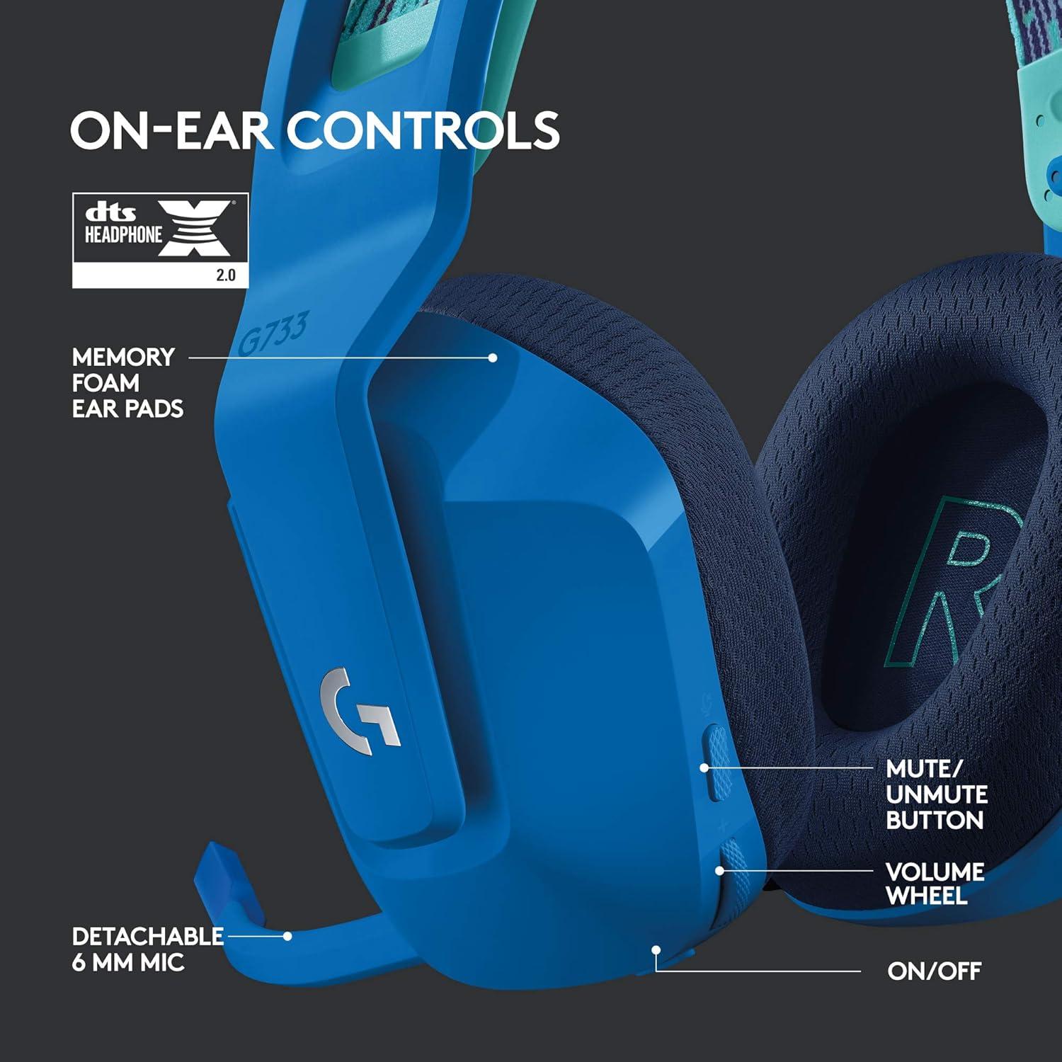 imageLogitech G733 Lightspeed Wireless Gaming Headset Yeti GX Dynamic RGB Gaming Microphone with LIGHTSYNC USB  BlackBlue
