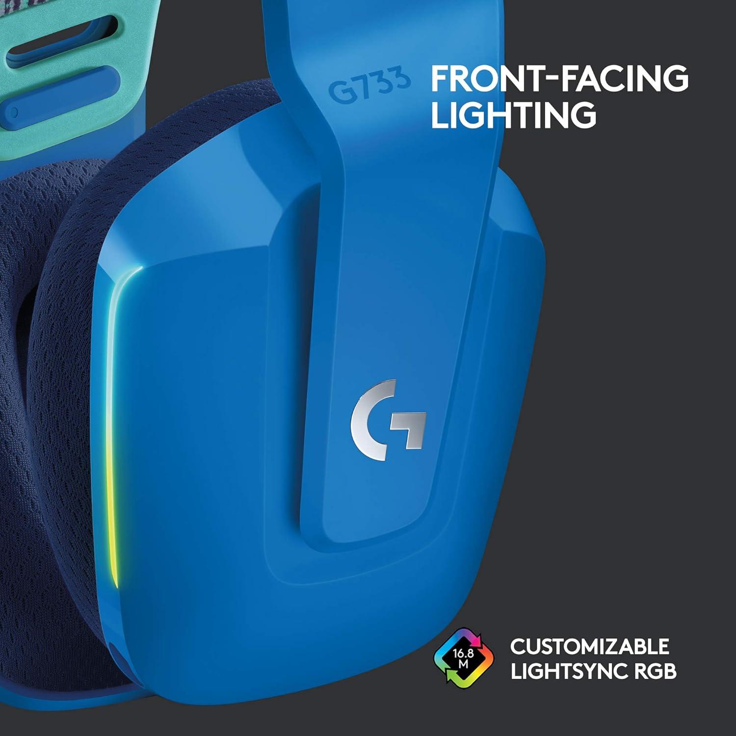 imageLogitech G733 Lightspeed Wireless Gaming Headset Yeti GX Dynamic RGB Gaming Microphone with LIGHTSYNC USB  BlackBlue