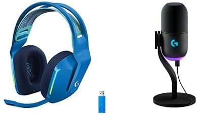 imageLogitech G733 Lightspeed Wireless Gaming Headset Yeti GX Dynamic RGB Gaming Microphone with LIGHTSYNC USB  BlackBlue