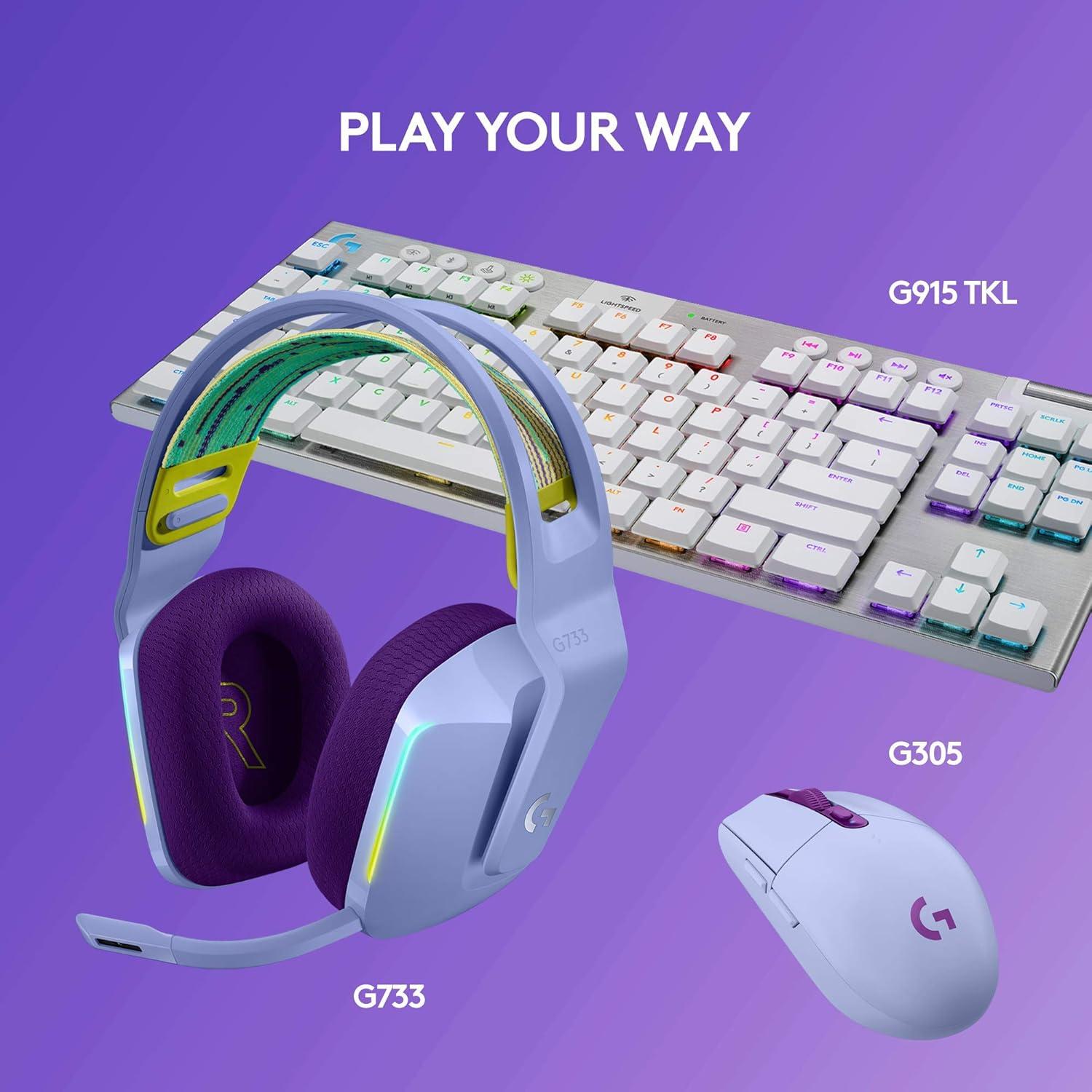 imageLogitech G733 Lightspeed Wireless Gaming Headset Yeti GX Dynamic RGB Gaming Microphone with LIGHTSYNC USB  BlackLilac