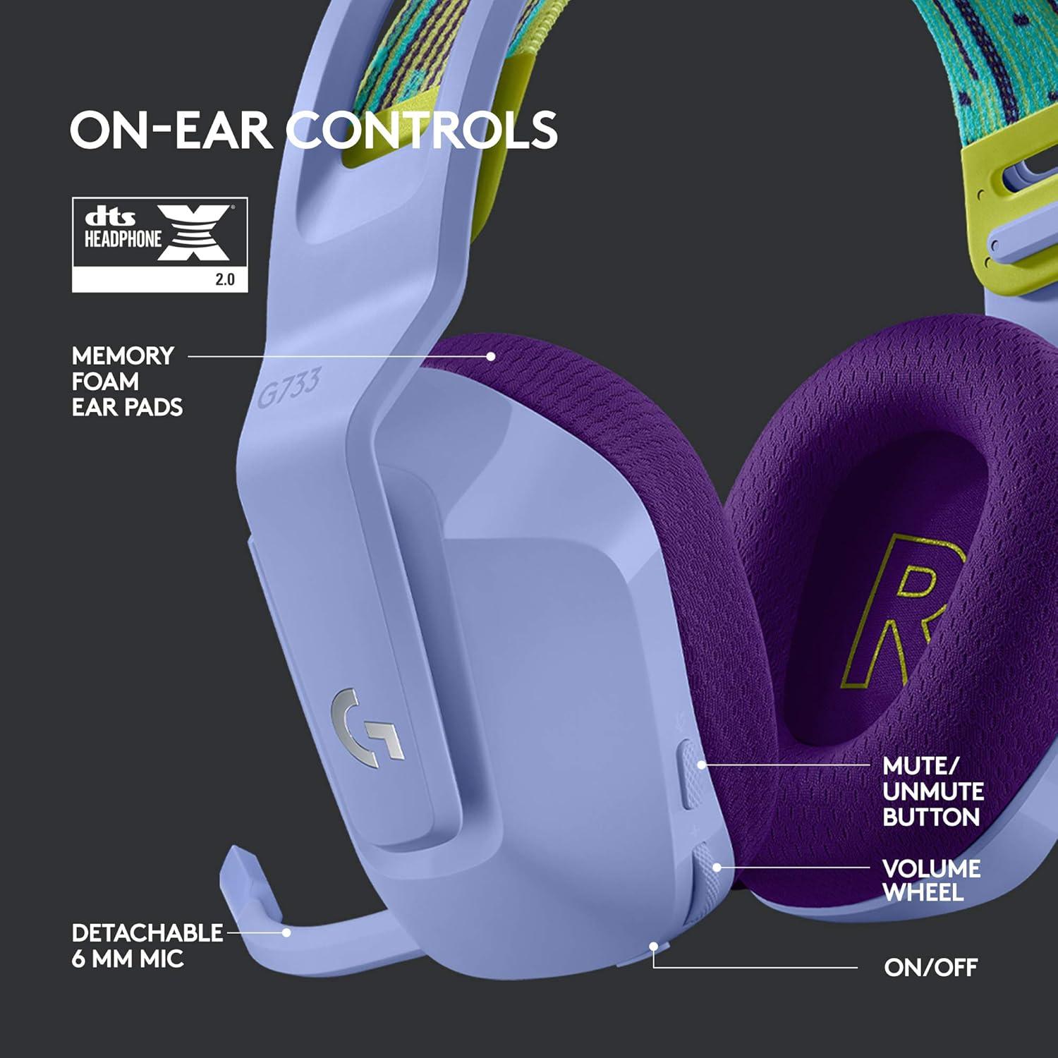 imageLogitech G733 Lightspeed Wireless Gaming Headset Yeti GX Dynamic RGB Gaming Microphone with LIGHTSYNC USB  BlackLilac