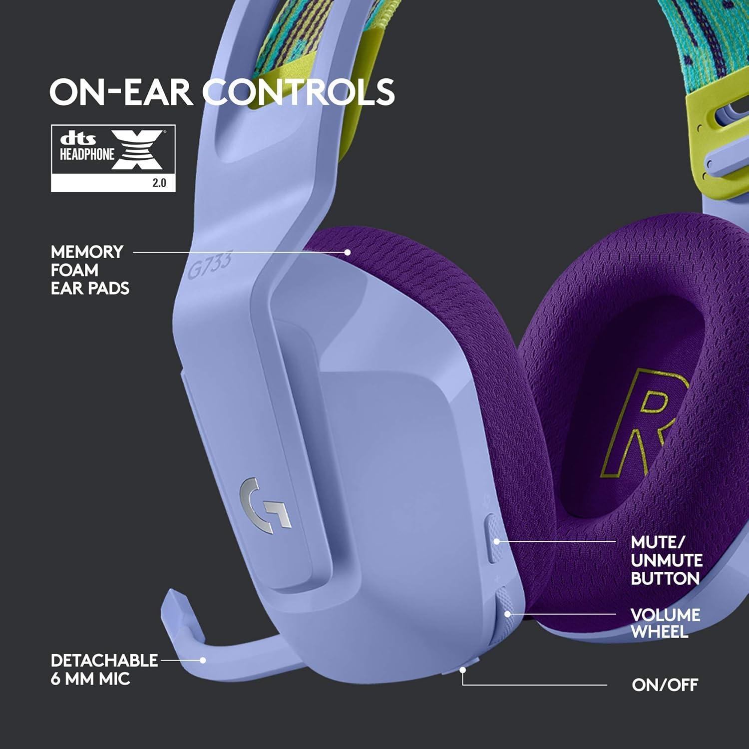 imageLogitech G733 Lightspeed Wireless Gaming Headset Yeti GX Dynamic RGB Gaming Microphone with LIGHTSYNC USB  BlackLilac