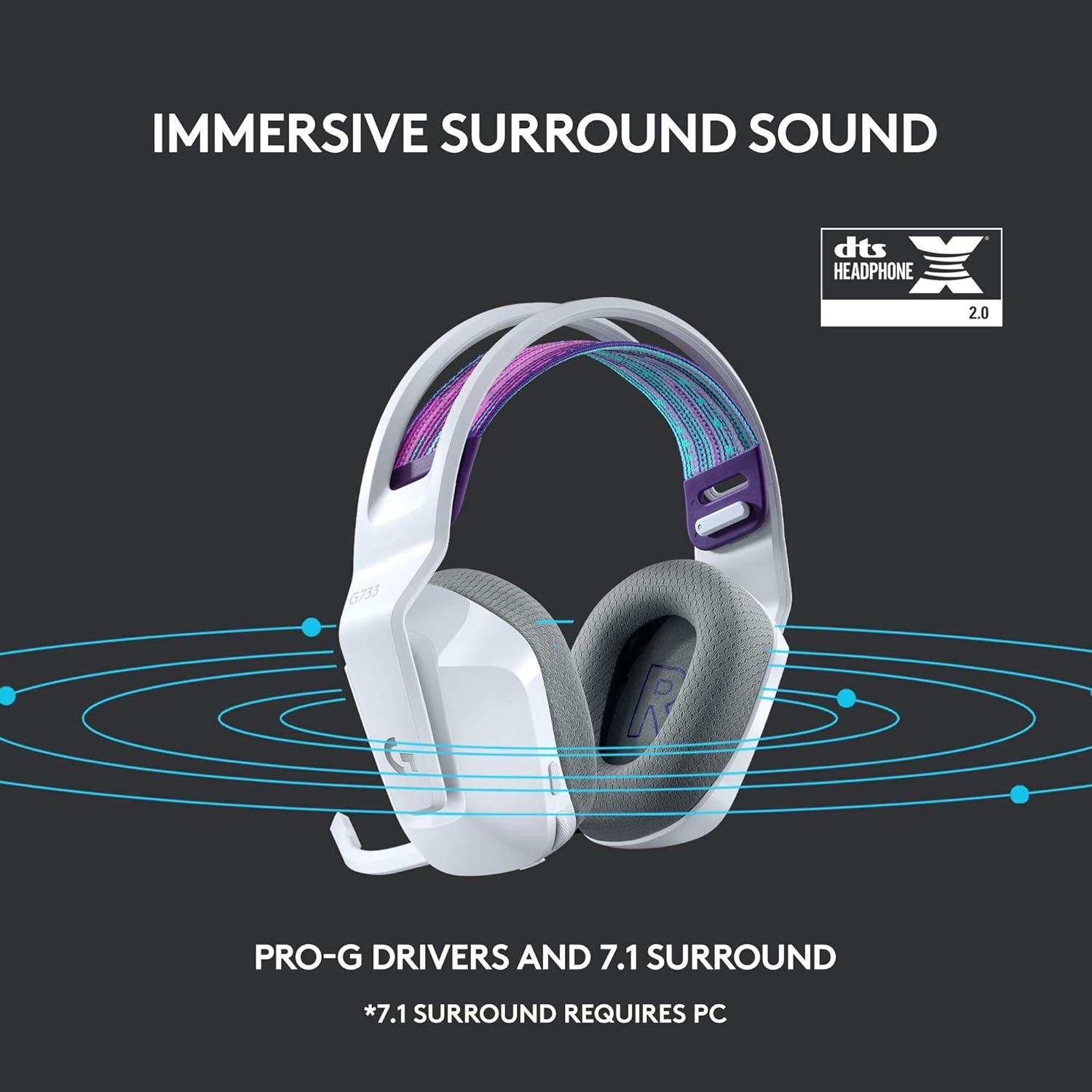imageLogitech G733 Lightspeed Wireless Gaming Headset Yeti GX Dynamic RGB Gaming Microphone with LIGHTSYNC USB  BlackWhite