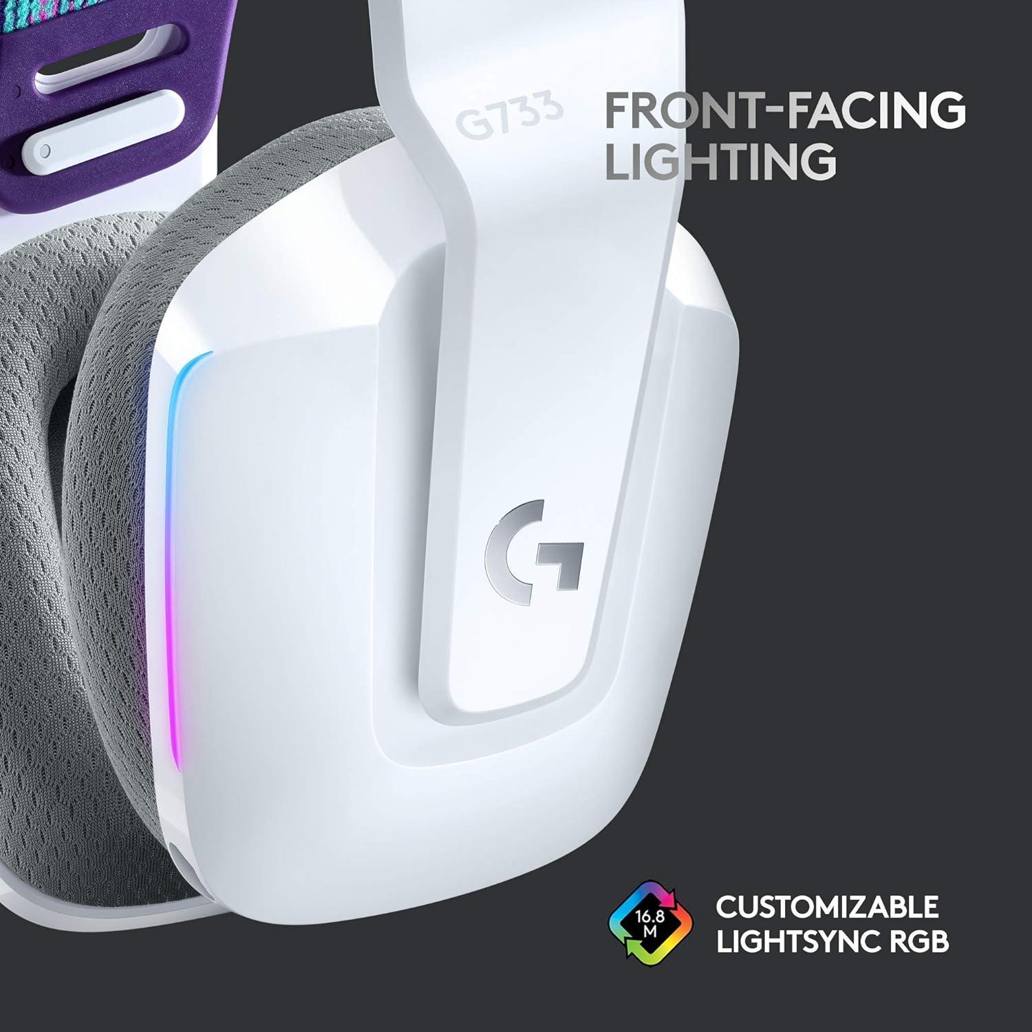 imageLogitech G733 Lightspeed Wireless Gaming Headset Yeti GX Dynamic RGB Gaming Microphone with LIGHTSYNC USB  BlackWhite