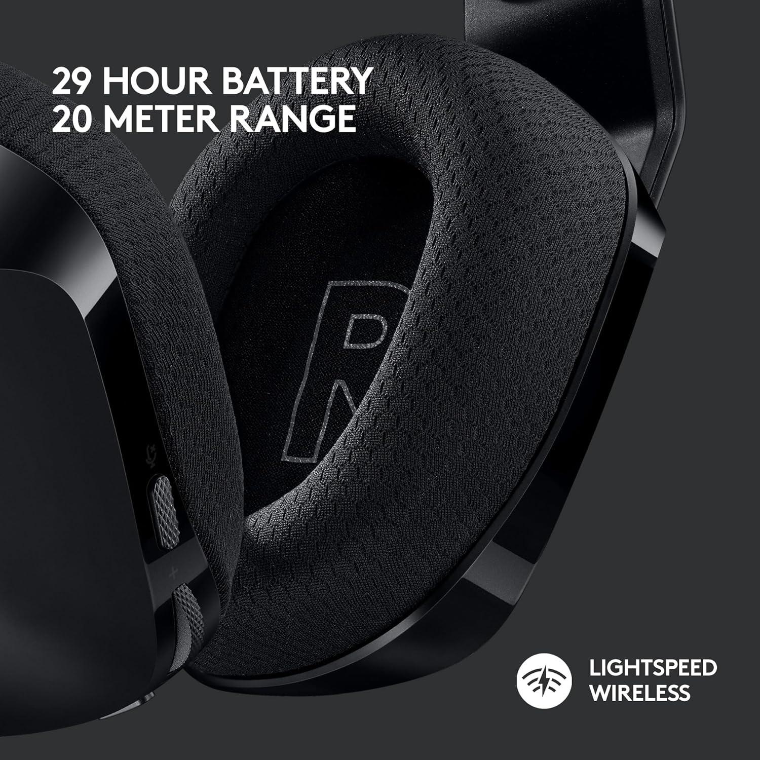 imageLogitech G733 Lightspeed Wireless Gaming Headset with Suspension Headband LIGHTSYNC RGB Blue VOCE mic Technology and PROG Audio Drivers Lightweight 29 Hour Battery Life 20m Range  BlackBlack