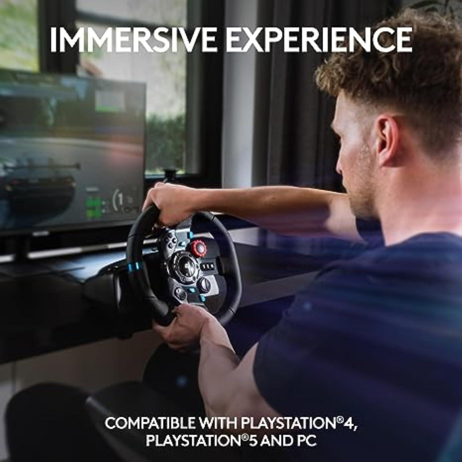 imageLogitech G920 Driving Force Racing Wheel  Floor Pedals  Driving Force Shifter  A20 Wireless Gaming Headset Bundle  Xbox XSXbox OnePCPS5  PS4  PCMac