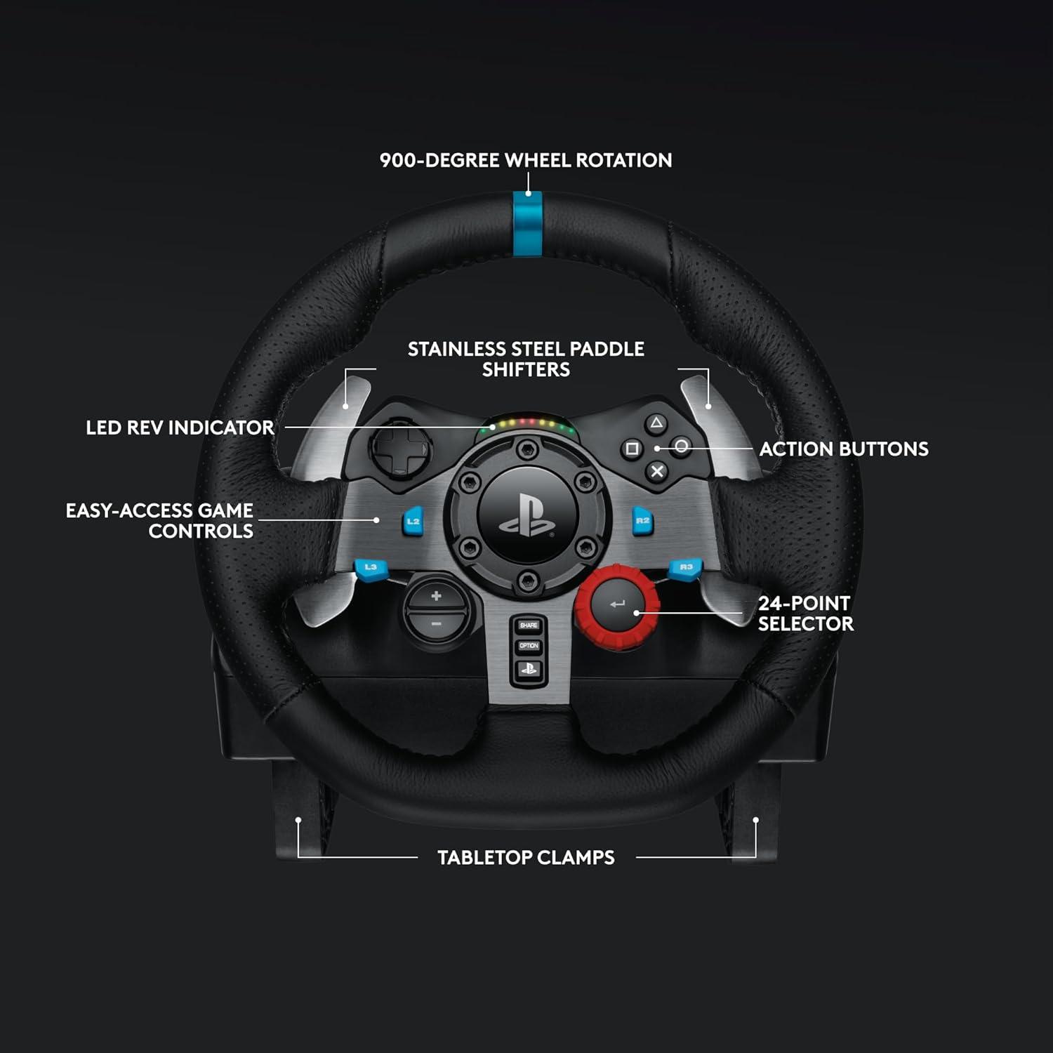 imageLogitech G920 Driving Force Racing Wheel  Floor Pedals  Driving Force Shifter  A20 Wireless Gaming Headset Bundle  Xbox XSXbox OnePCPS5  PS4  PCMac