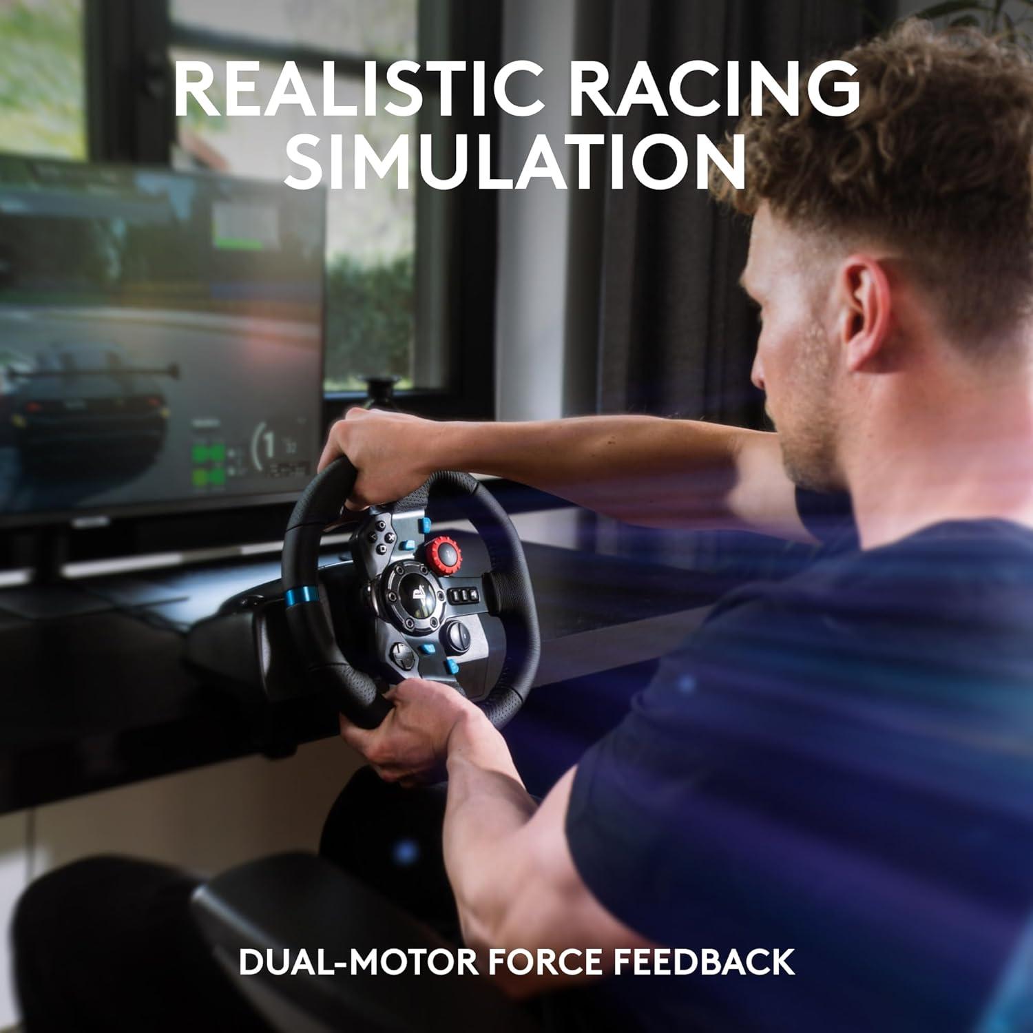 imageLogitech G920 Driving Force Racing Wheel  Floor Pedals  Driving Force Shifter  A20 Wireless Gaming Headset Bundle  Xbox XSXbox OnePCPS5  PS4  PCMac