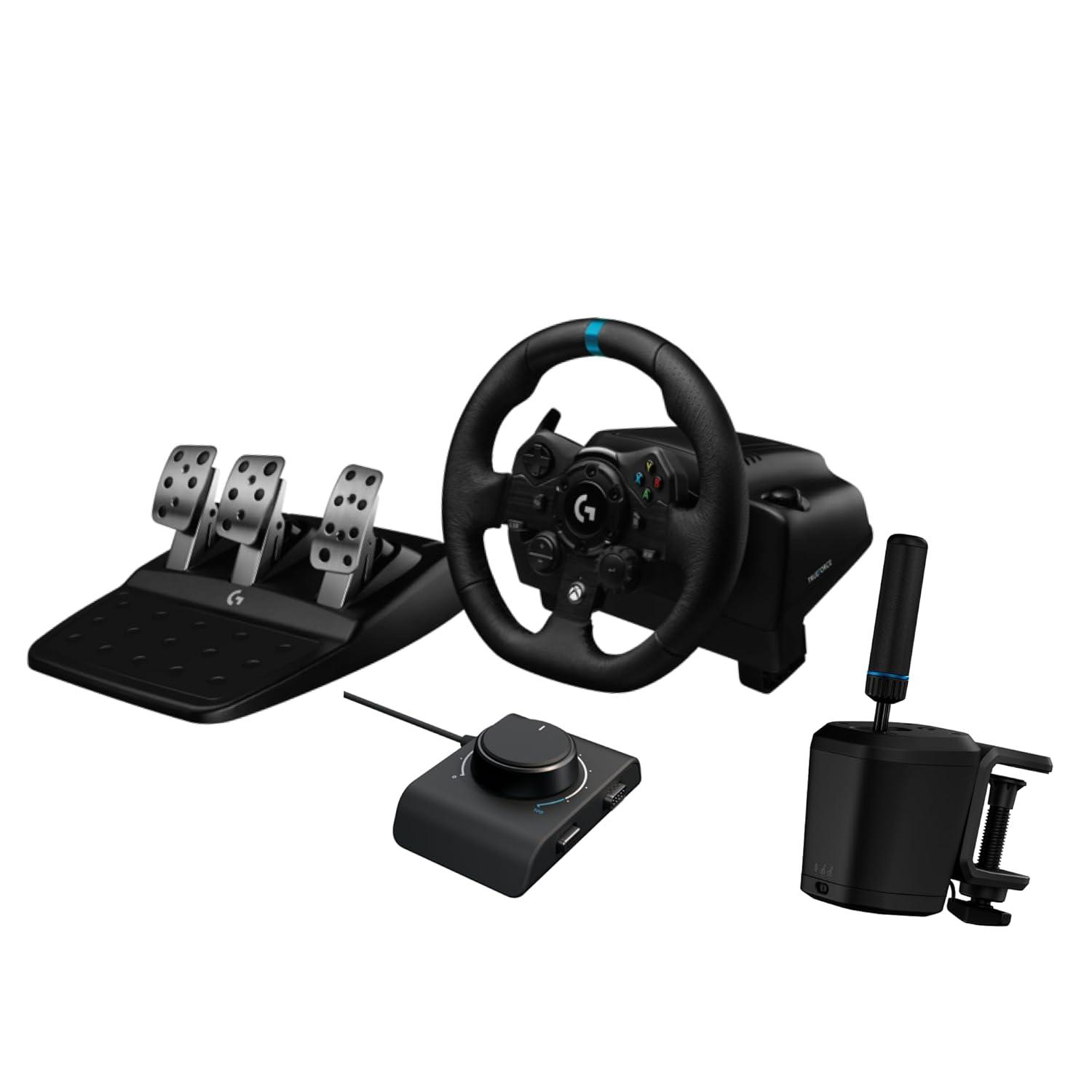 imageLogitech G923 Racing Wheel and Pedals TRUEFORCE Force Feedback  Logitech G Driving Force Shifter  Real Leather For PS5 PS4 PC Mac  BlackXboxPC