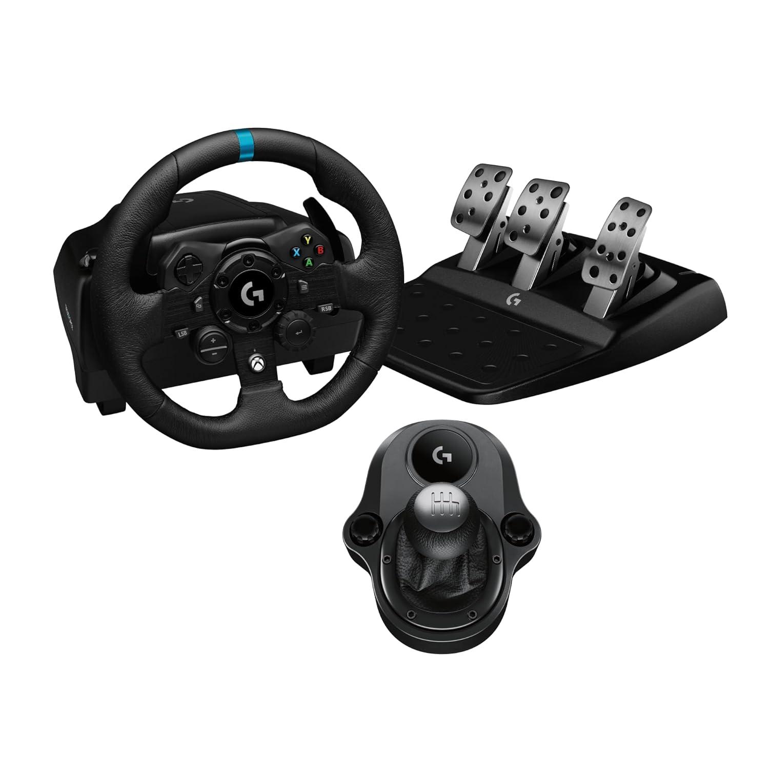imageLogitech G923 Racing Wheel and Pedals TRUEFORCE Force Feedback  Logitech G Driving Force Shifter  Real Leather For PS5 PS4 PC Mac  BlackXboxPC