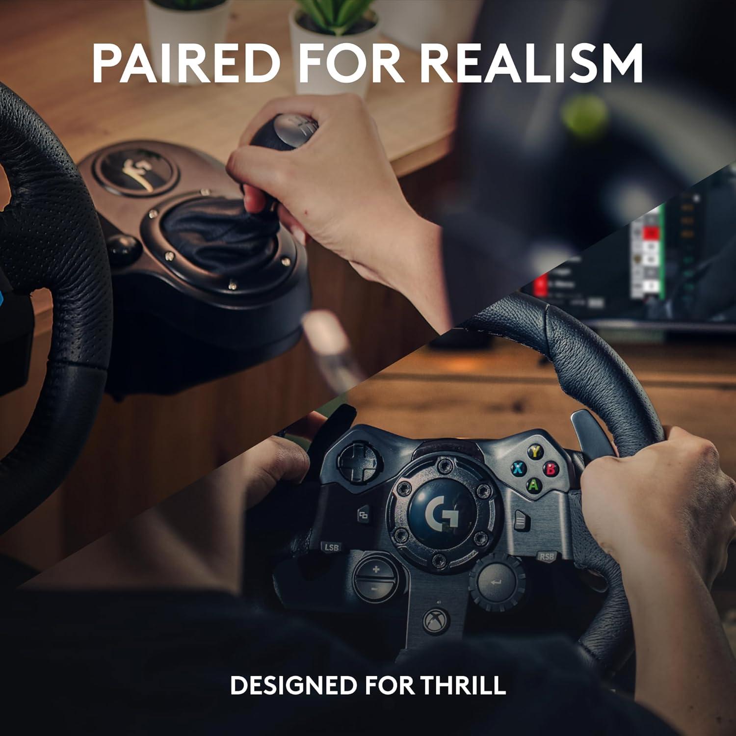 imageLogitech G923 Racing Wheel and Pedals TRUEFORCE Force Feedback  Logitech G Driving Force Shifter  Real Leather For PS5 PS4 PC Mac  BlackXboxPC