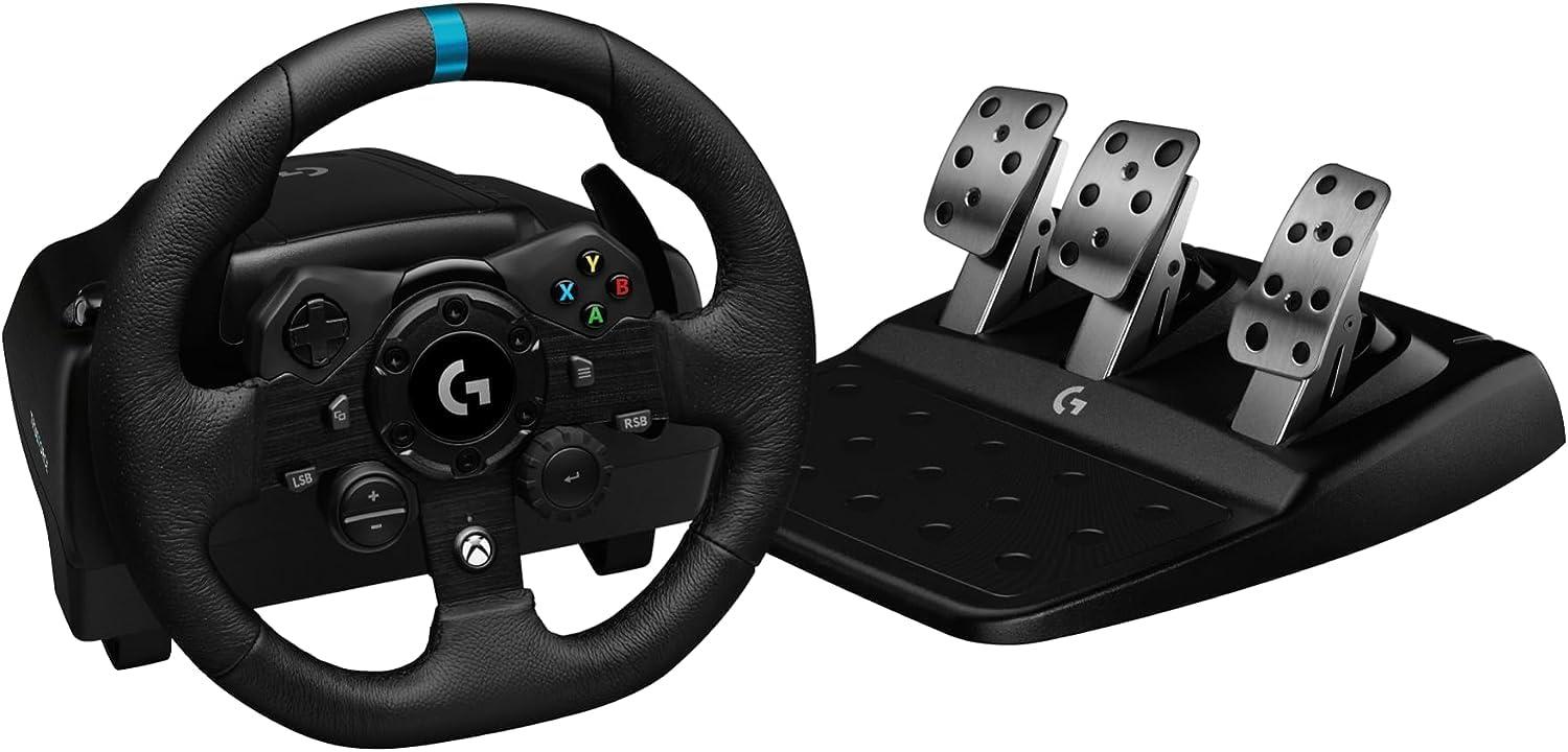 imageLogitech G923 Racing Wheel and Pedals TRUEFORCE Force Feedback  Logitech G Driving Force Shifter  Real Leather For PS5 PS4 PC Mac  BlackXboxPC