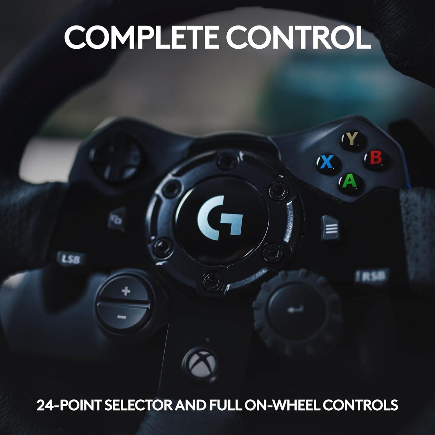 imageLogitech G923 Racing Wheel and Pedals TRUEFORCE Force Feedback  Logitech G Driving Force Shifter  Real Leather For PS5 PS4 PC Mac  BlackXboxPC