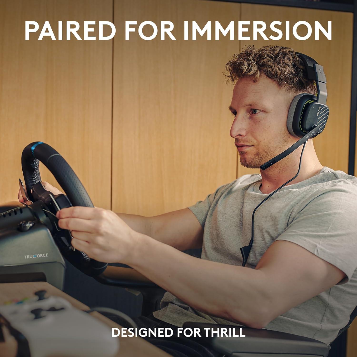 imageLogitech G923 Racing Wheel and Pedals TRUEFORCE Force Feedback Real Leather  ASTRO A10 Gen 2 Wired Headset  For PS5 PS4 and PC Mac  BlackXboxPC