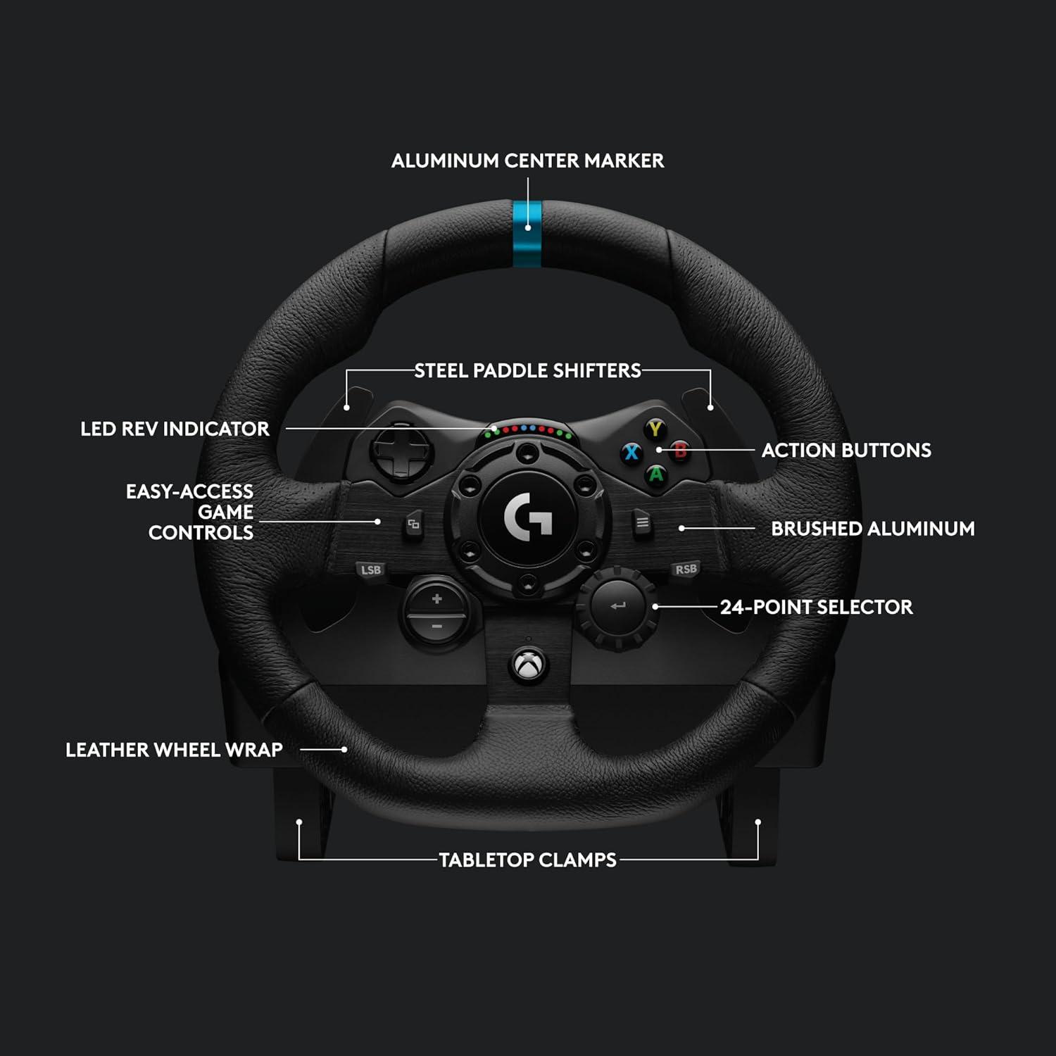 imageLogitech G923 Racing Wheel and Pedals TRUEFORCE Force Feedback Real Leather  ASTRO A10 Gen 2 Wired Headset  For PS5 PS4 and PC Mac  BlackXboxPC