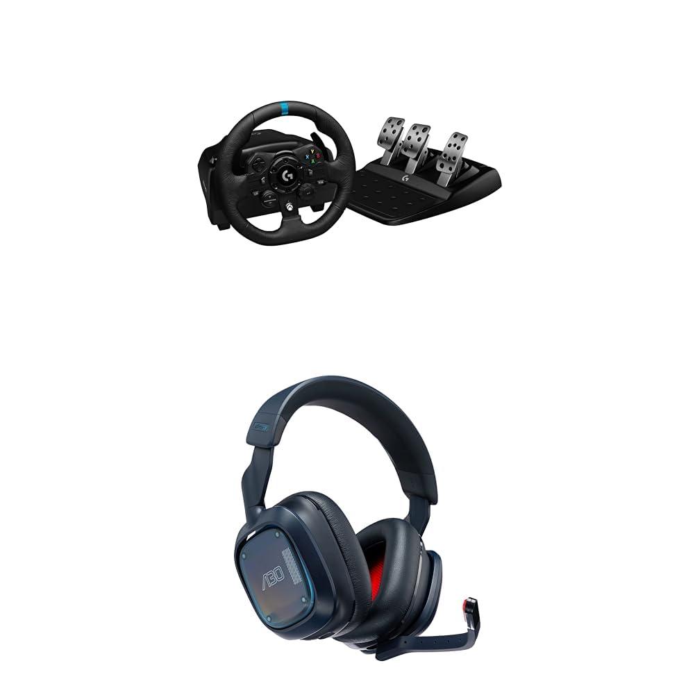 imageLogitech G923 Racing Wheel and Pedals TRUEFORCE Force Feedback Real Leather  ASTRO A10 Gen 2 Wired Headset  For PS5 PS4 and PC Mac  BlackXboxPC