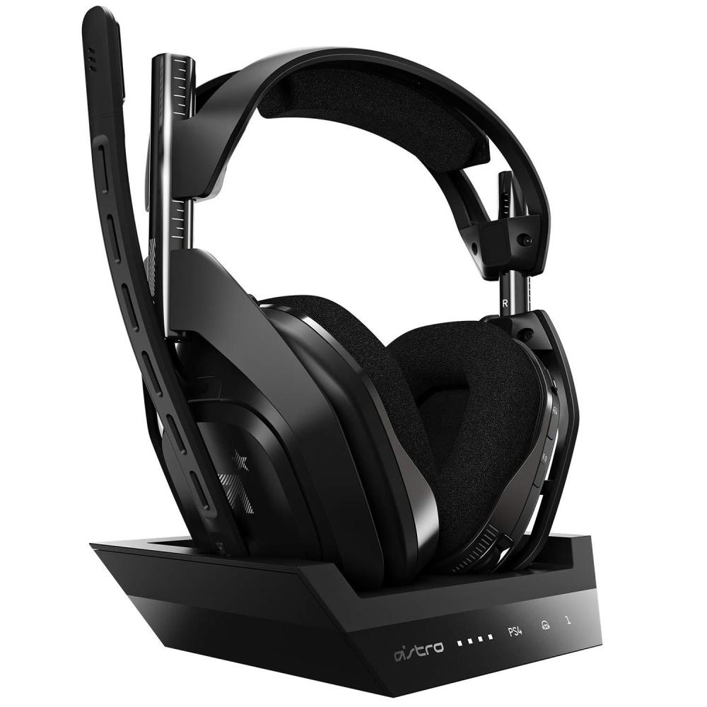 imageASTRO Gaming A50 Wireless Headset  Base Station Gen 4  Compatible With PS5 PS4 PC Mac  BlackSilverPlayStation 5  PlayStation 4  PC