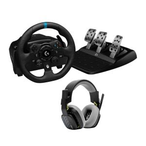 imageLogitech G923 Racing Wheel and Pedals TRUEFORCE Force Feedback Real Leather  ASTRO A10 Gen 2 Wired Headset  For PS5 PS4 and PC Mac  BlackXboxPC