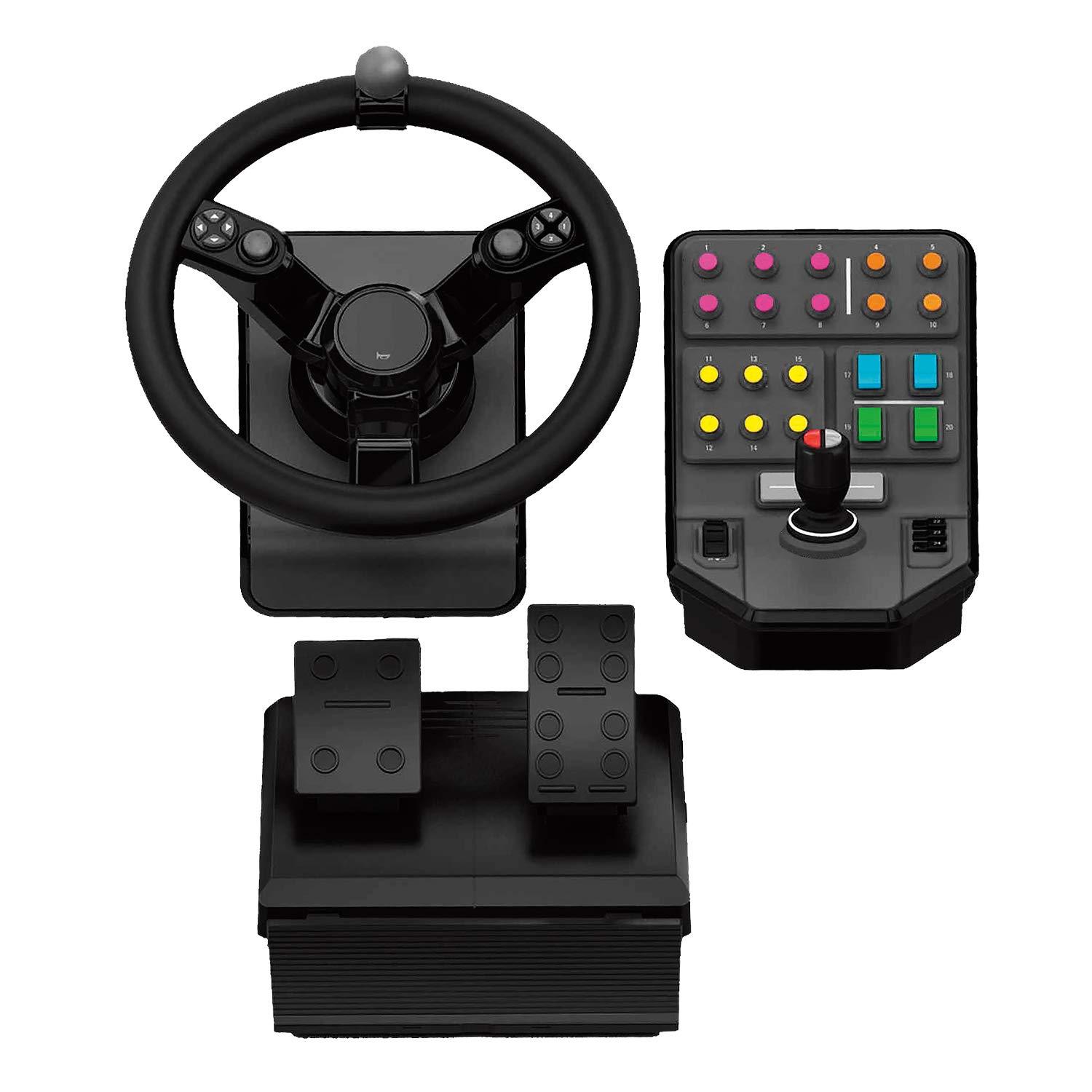 imageLogitech G Farm Simulator Heavy Equipment Bundle 2nd Generation Steering Wheel Controller for Farm Simulation 2025 and Previous Versions Wheel Pedals Vehicle Side Panel Control Deck for PCComplete Bundle