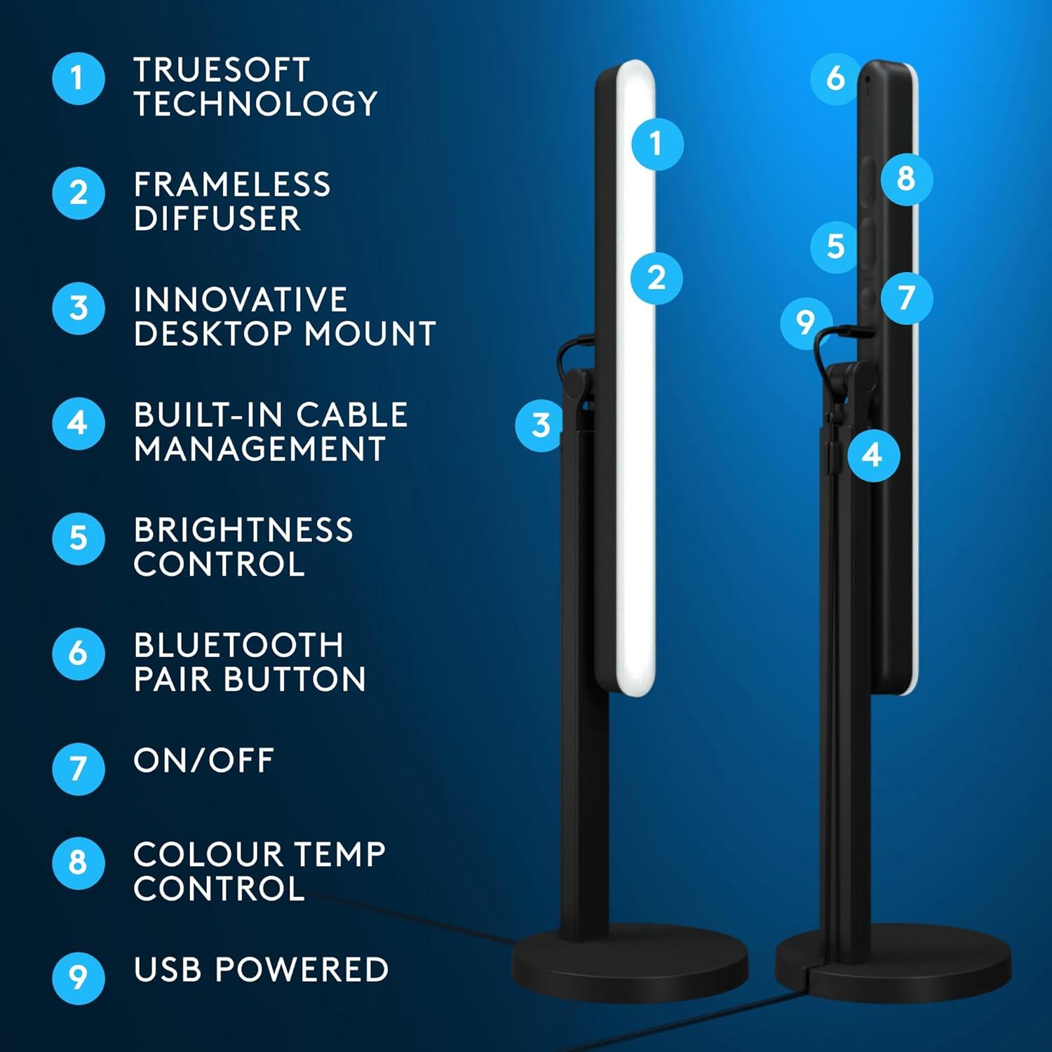 imageLogitech G Litra Beam LED Lights for Gaming Setup Key Light with TrueSoft Adjustable Mount BrightnessColor Temp Desktop App Control for PCMac  GraphiteNonRGB