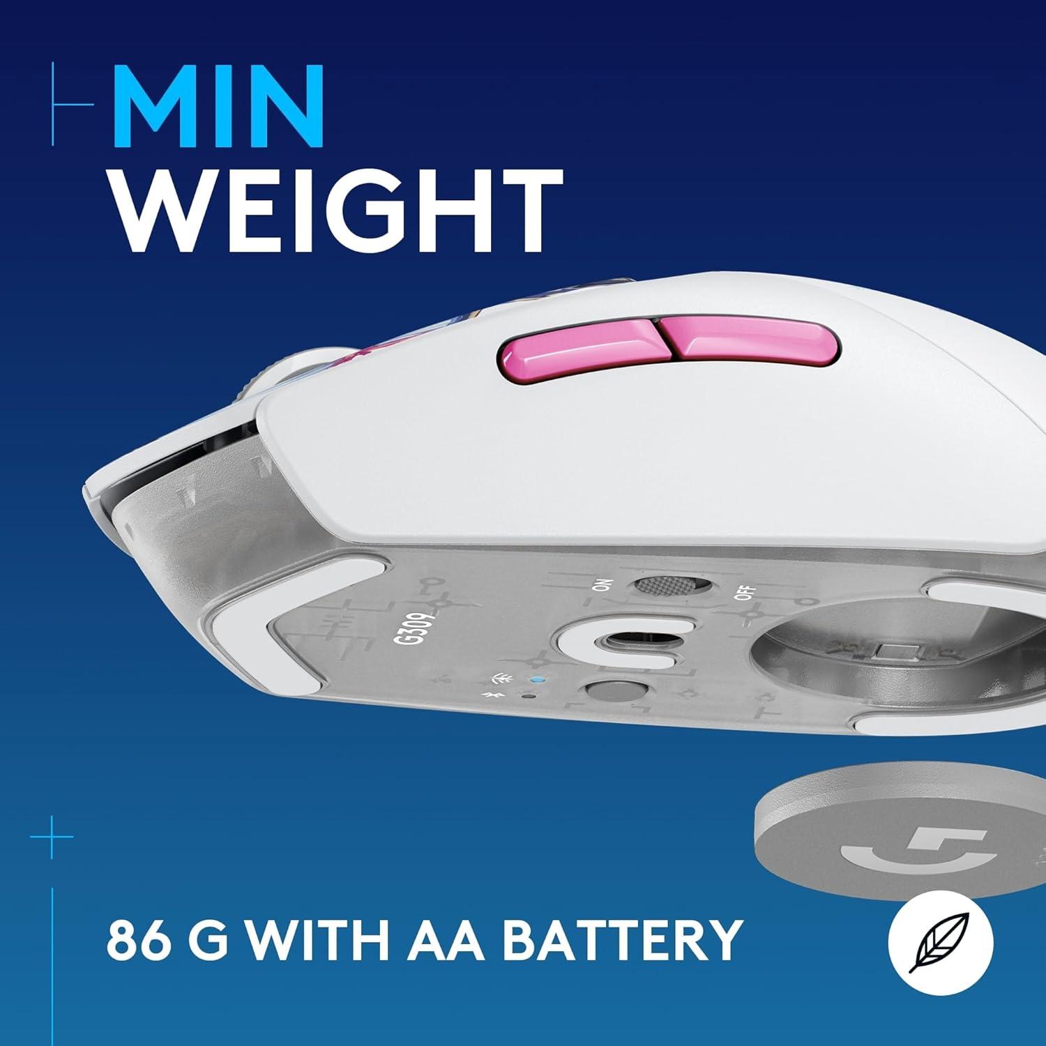 imageLogitech G309 Lightspeed Wireless Gaming Mouse Lightweight LIGHTFORCE Hybrid Switches Hero 25K Sensor 86g ampamp 300 hr Battery Life with AA Battery 6 Programmable Buttons PC ampamp Mac  BlackGenshin Impact Limited Edition