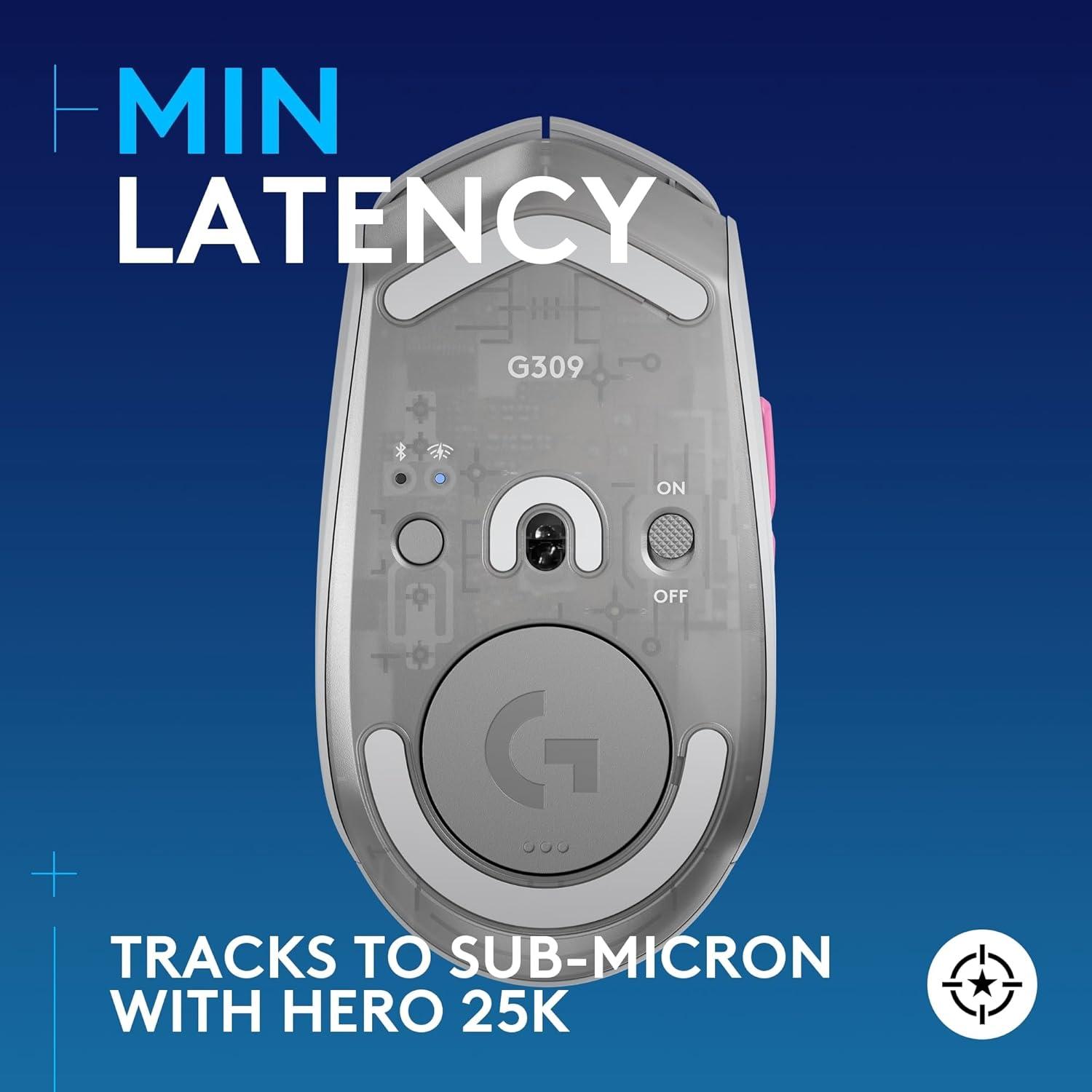 imageLogitech G309 Lightspeed Wireless Gaming Mouse Lightweight LIGHTFORCE Hybrid Switches Hero 25K Sensor 86g ampamp 300 hr Battery Life with AA Battery 6 Programmable Buttons PC ampamp Mac  BlackGenshin Impact Limited Edition