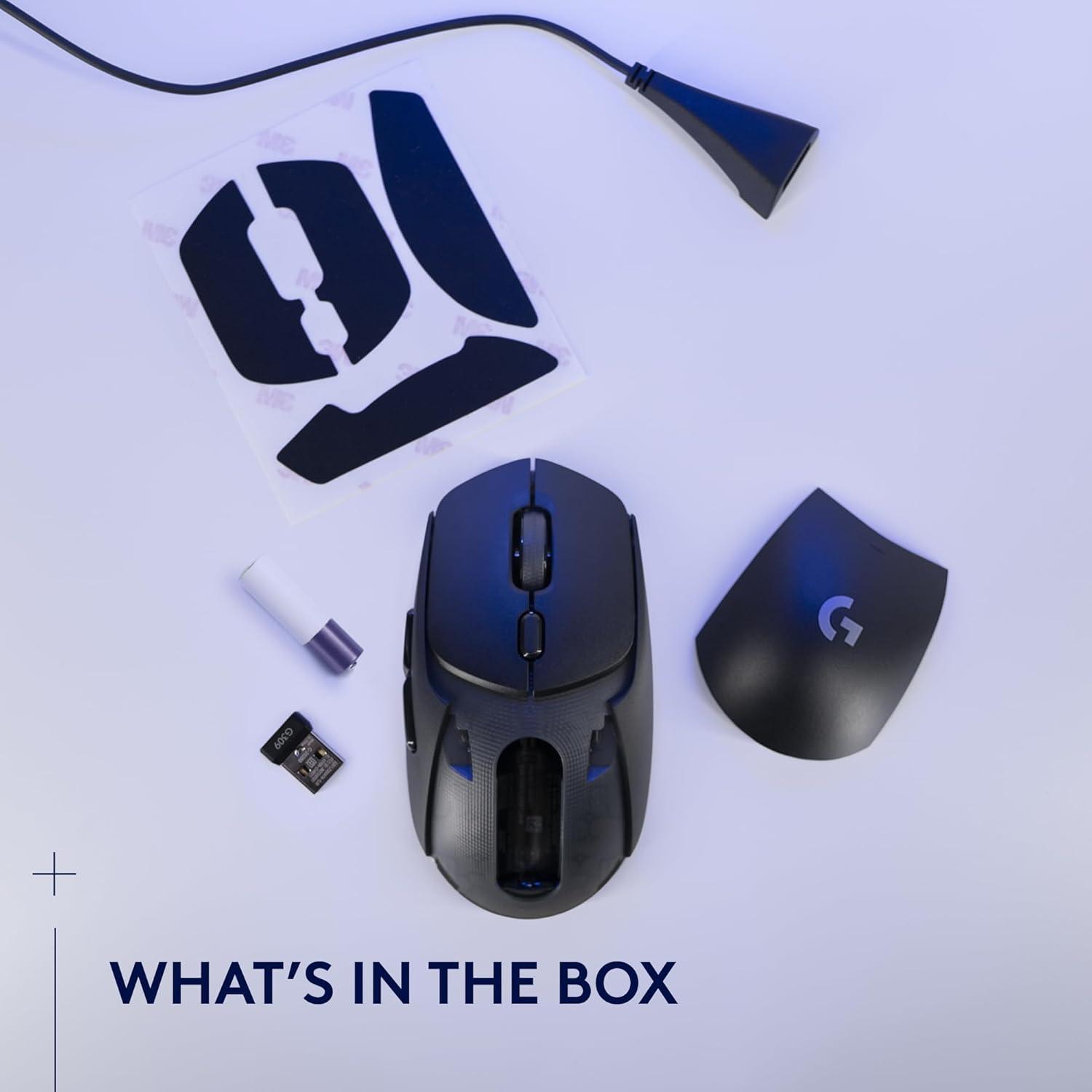 imageLogitech G309 Lightspeed Wireless Gaming Mouse Lightweight LIGHTFORCE Hybrid Switches Hero 25K Sensor 86g ampamp 300 hr Battery Life with AA Battery 6 Programmable Buttons PC ampamp Mac  BlackBlack