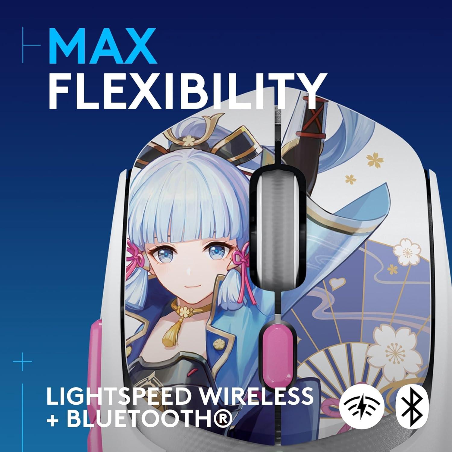 imageLogitech G309 Lightspeed Wireless Gaming Mouse Lightweight LIGHTFORCE Hybrid Switches Hero 25K Sensor 86g ampamp 300 hr Battery Life with AA Battery 6 Programmable Buttons PC ampamp Mac  BlackGenshin Impact Limited Edition