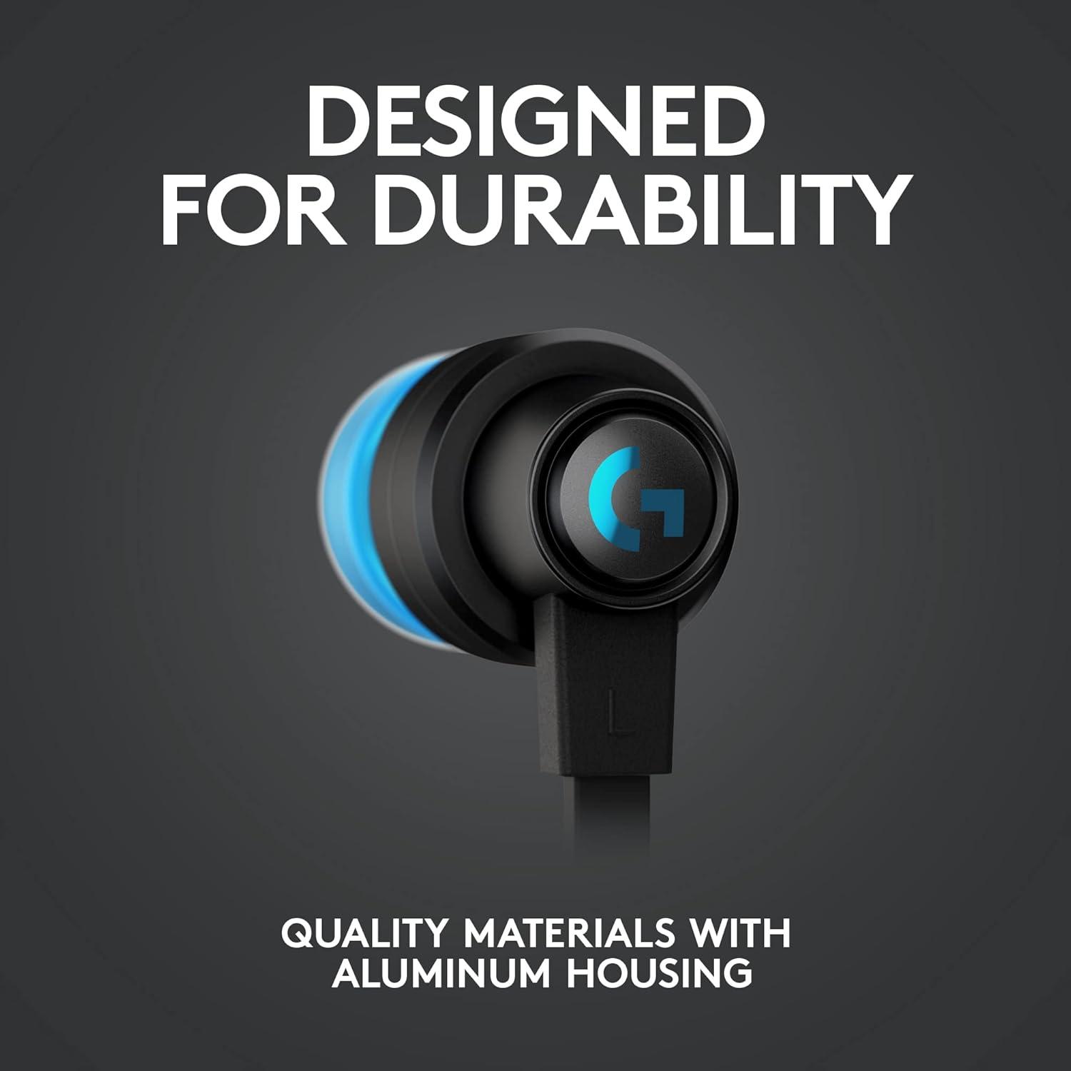 imageLogitech G333 Gaming Earphones with Dual Audio Drivers inline mic and Volume Control Compatible with PCPSXboxNintendoMobile with 35mm Aux or USBC Port  BlackBlack