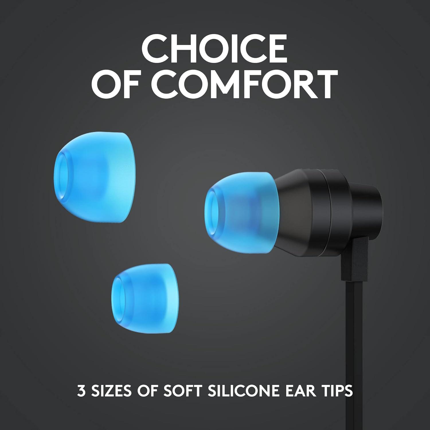 imageLogitech G333 Gaming Earphones with Dual Audio Drivers inline mic and Volume Control Compatible with PCPSXboxNintendoMobile with 35mm Aux or USBC Port  BlackBlack