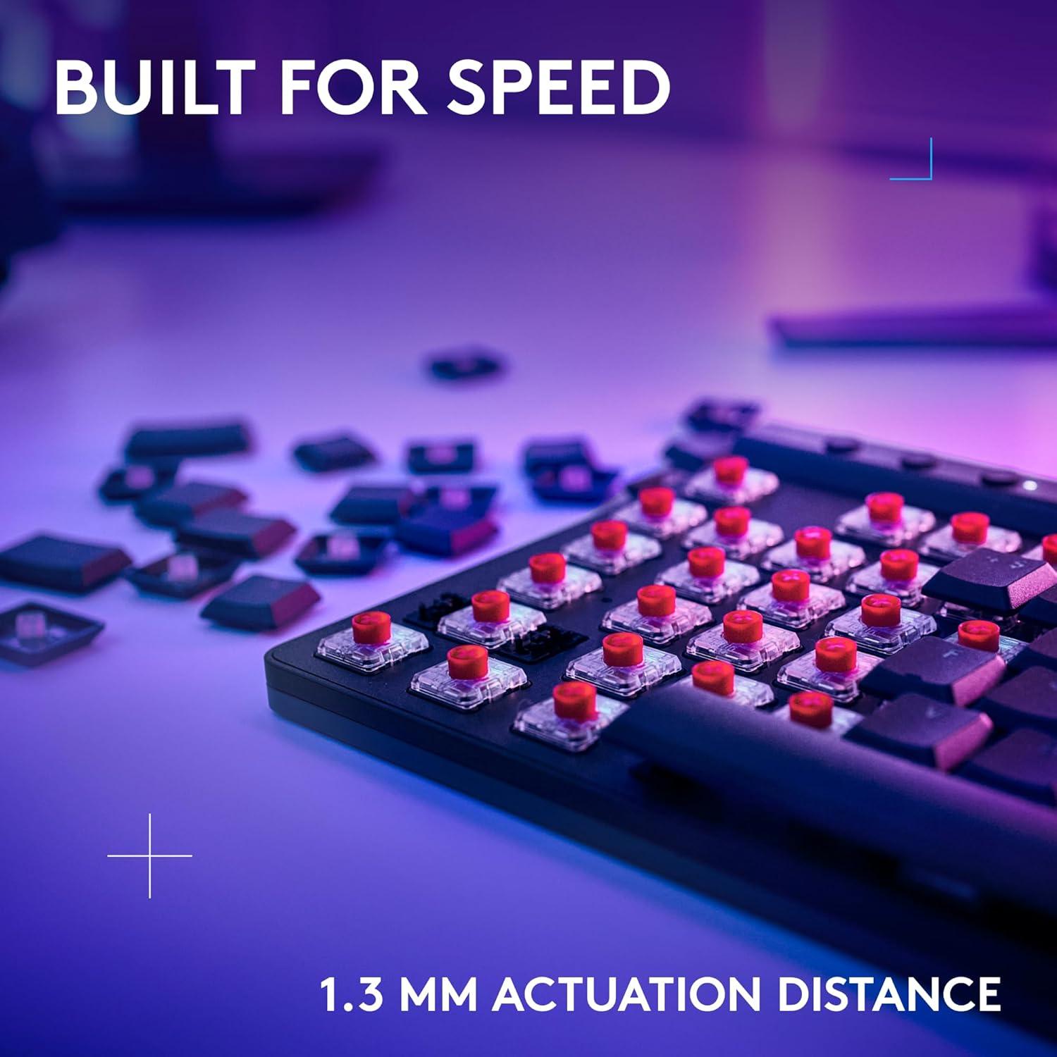 imageLogitech G515 Lightspeed TKL Low Profile Wireless Gaming Keyboard LIGHTSYNC RGB Thin Tenkeyless Design DoubleShot PBT Keycaps Linear Red Mechanical Switches  BlackBlack