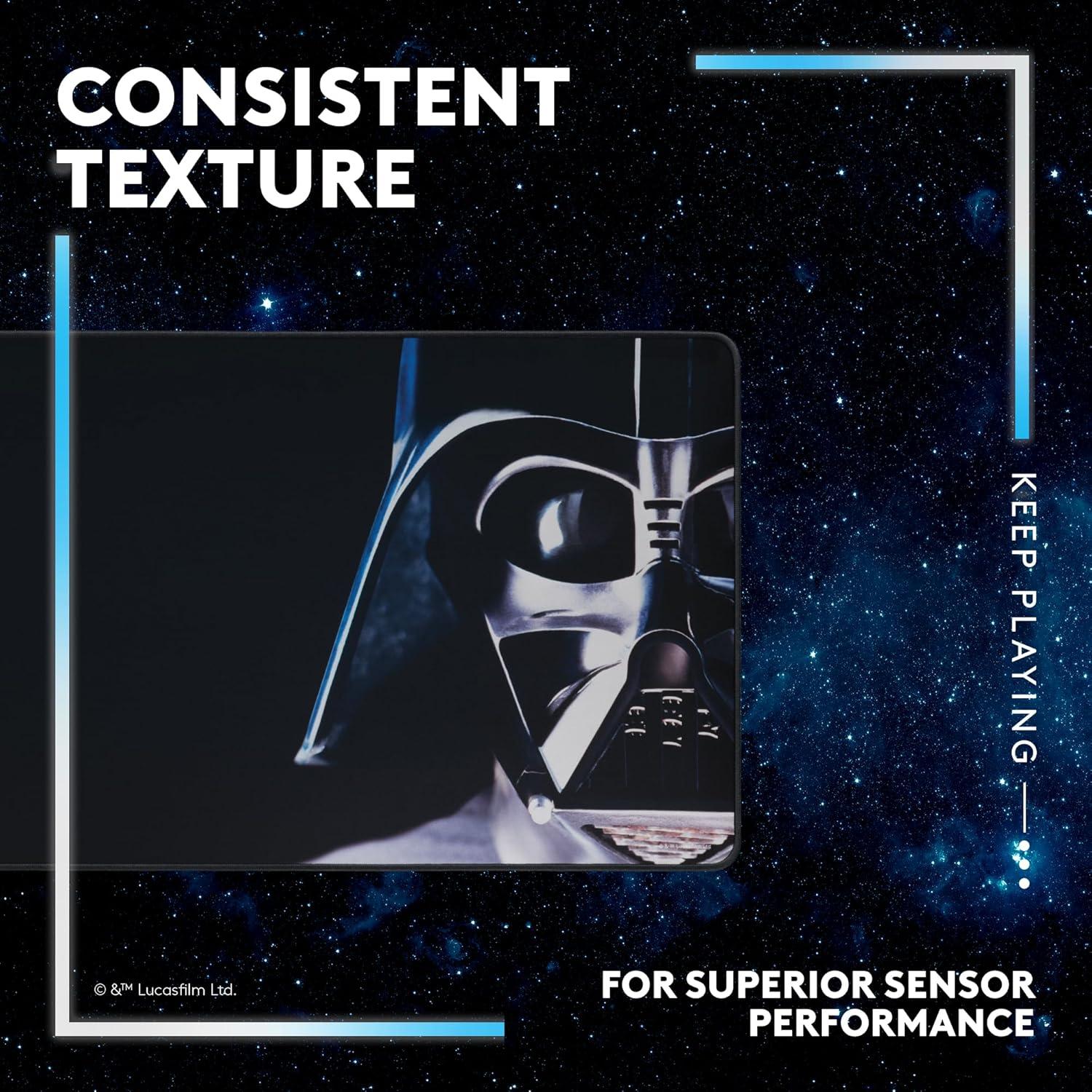 imageLogitech G640 SE Large Cloth Gaming Mouse Pad Optimized for Gaming Sensors Moderate Surface Friction NonSlip Mouse Mat  10th AnniversaryDarth Vader Edition