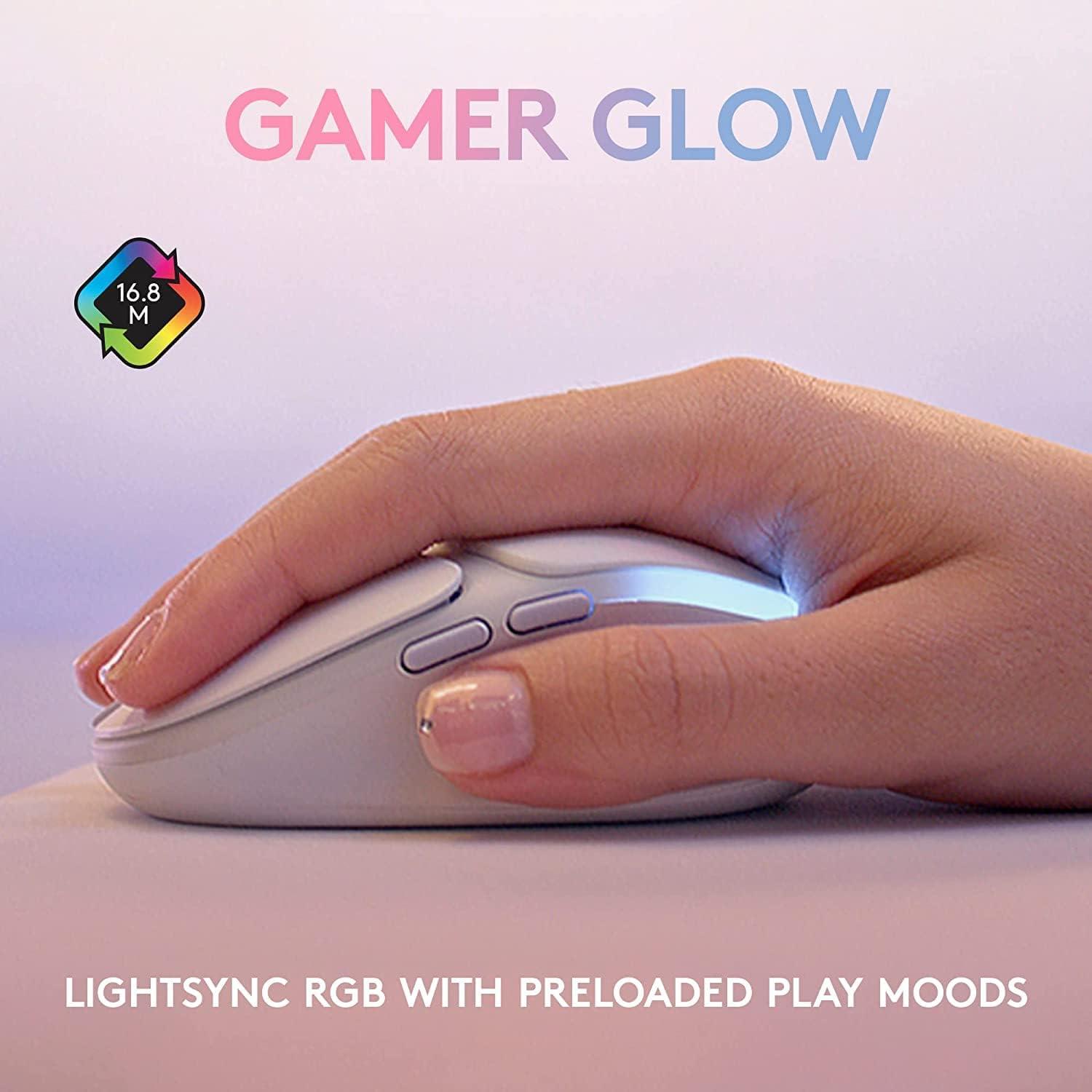 imageLogitech G705 Wireless Gaming Mouse Customizable LIGHTSYNC RGB Lighting Lightspeed Wireless Bluetooth Connectivity Lightweight PCMacLaptop  White MistG705 Mouse