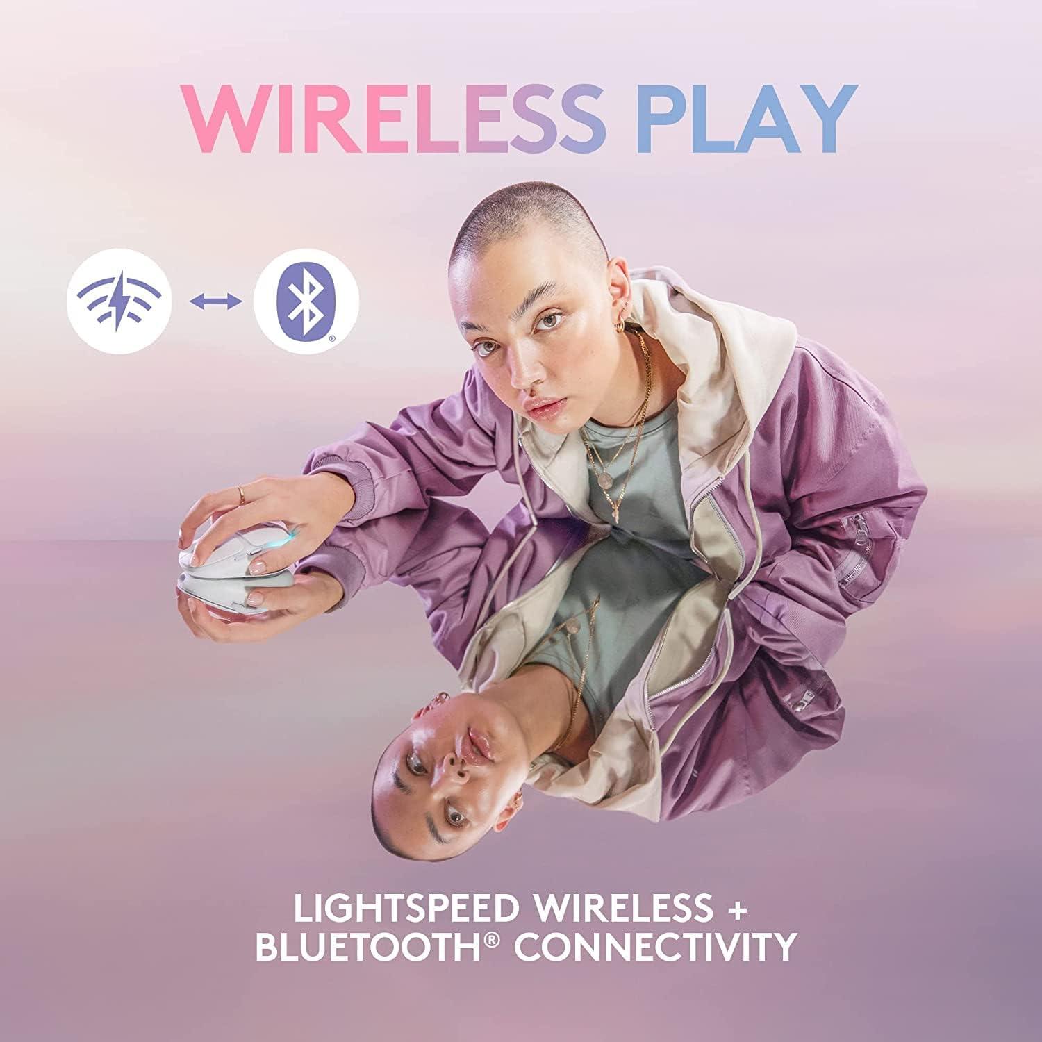 imageLogitech G705 Wireless Gaming Mouse Customizable LIGHTSYNC RGB Lighting Lightspeed Wireless Bluetooth Connectivity Lightweight PCMacLaptop  White MistG705 Mouse