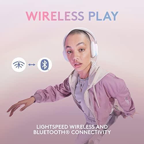 imageLogitech G735 Wireless Gaming Headset Customizable LIGHTSYNC RGB Lighting Bluetooth 35 MM Aux Compatible with PC Mobile Devices Detachable Mic  White Mist