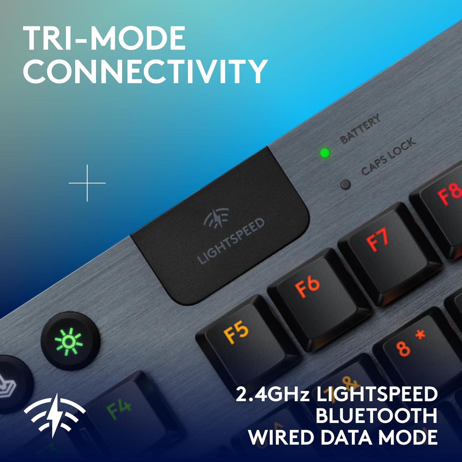 imageLogitech G915 X Lightspeed TKL Wireless Mechanical Gaming Keyboard DoubleShot PBT Keycaps Fully Programmable Keys RGB Backlit MacPC Gaming Keyboards Aluminum Finish GL Tactile Switches Black