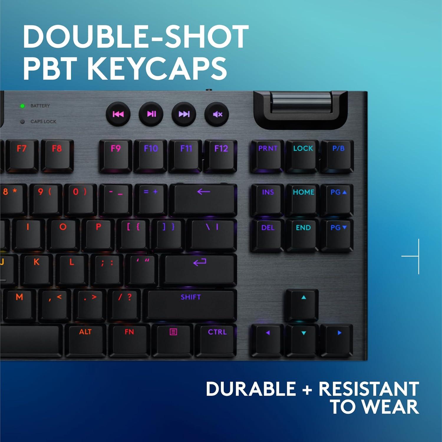 imageLogitech G915 X Lightspeed TKL Wireless Mechanical Gaming Keyboard DoubleShot PBT Keycaps Fully Programmable Keys RGB Backlit MacPC Gaming Keyboards Aluminum Finish GL Tactile Switches Black