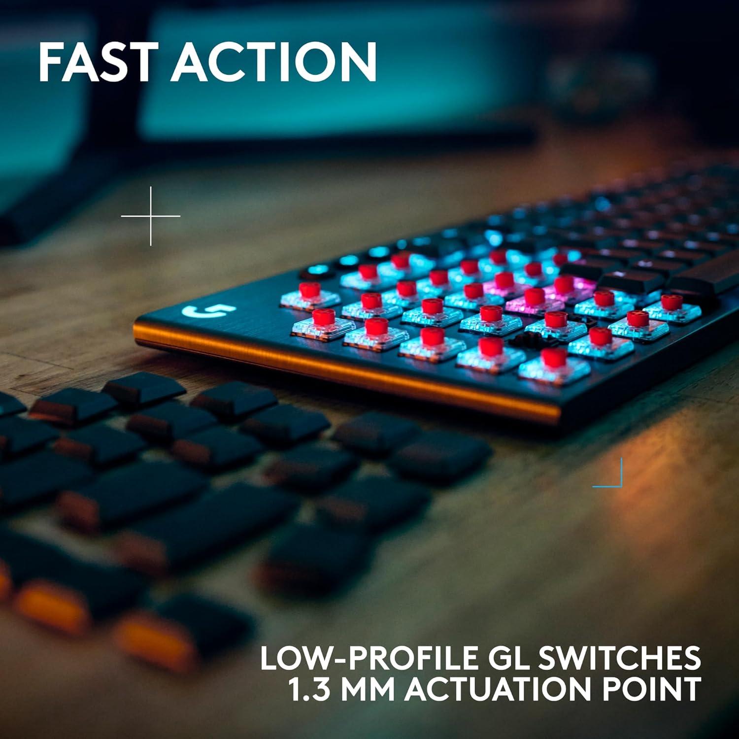 imageLogitech G915 X Lightspeed Wireless Mechanical Gaming Keyboard DoubleShot PBT Keycaps Fully Programmable Keys RGB Backlit MacPC Gaming Keyboards Aluminum Finish GL Tactile Switches Black