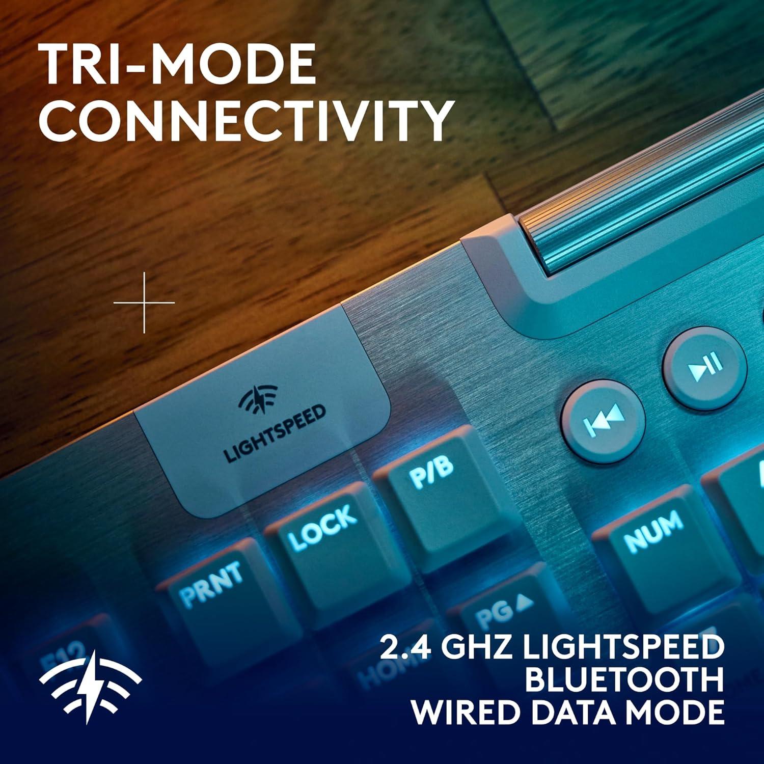 imageLogitech G915 X Lightspeed Wireless Mechanical Gaming Keyboard DoubleShot PBT Keycaps Fully Programmable Keys RGB Backlit MacPC Gaming Keyboards Aluminum Finish GL Clicky Switches BlackWhite