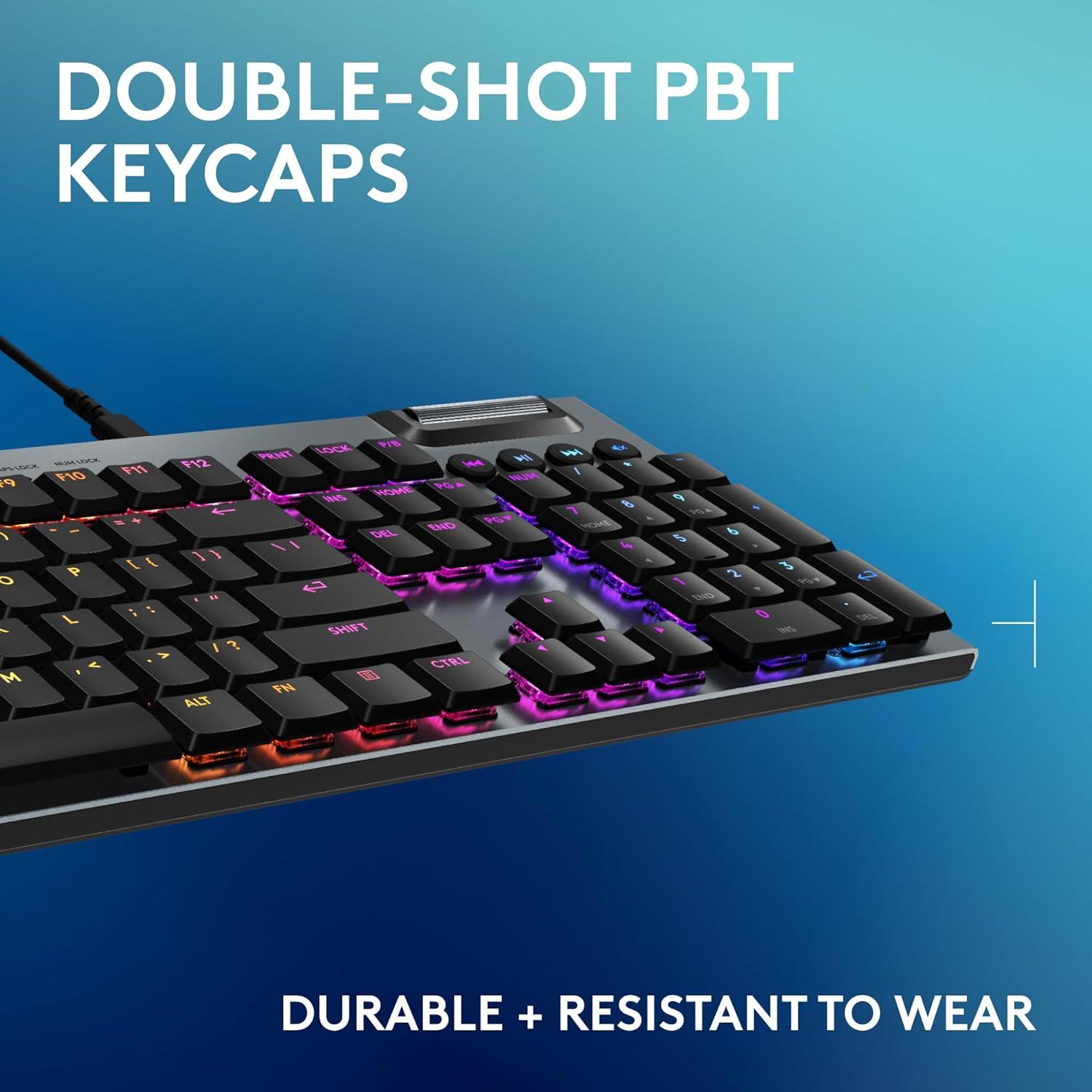 imageLogitech G915 X Wired Mechanical Gaming Keyboard DoubleShot PBT Keycaps Fully Programmable Keys RGB Backlit MacPC Gaming Keyboards Aluminum Finish GL Linear Switches Black