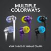 imageLogitech G333 Gaming Earphones with Dual Audio Drivers inline mic and Volume Control Compatible with PCPSXboxNintendoMobile with 35mm Aux or USBC Port  BlackPurple